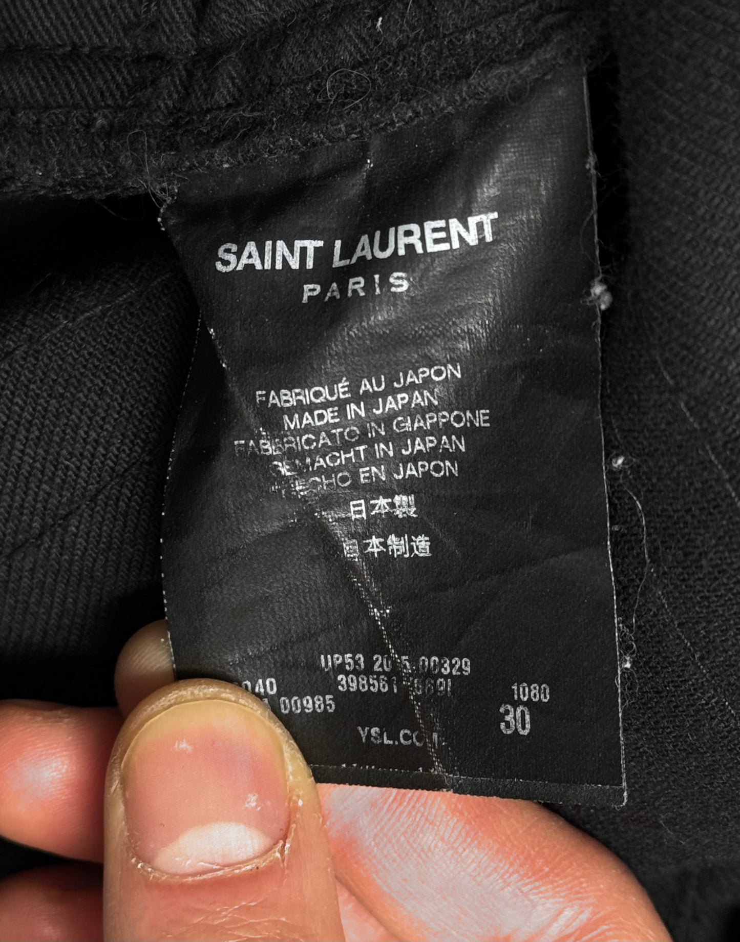Saint Laurent Paris SS15 Light-wax ‘D02’ Ripped Knee Skinny Denim
