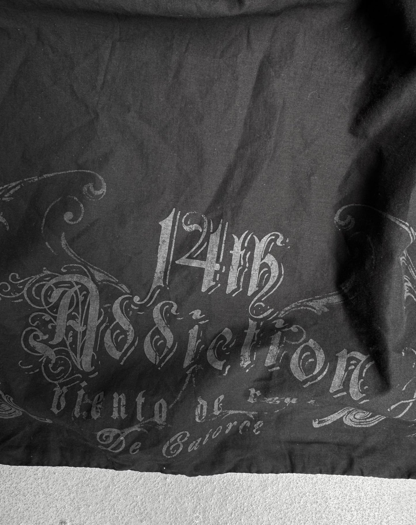 14thAddiction Early 00s Black Logo Drawstring Tote Bag