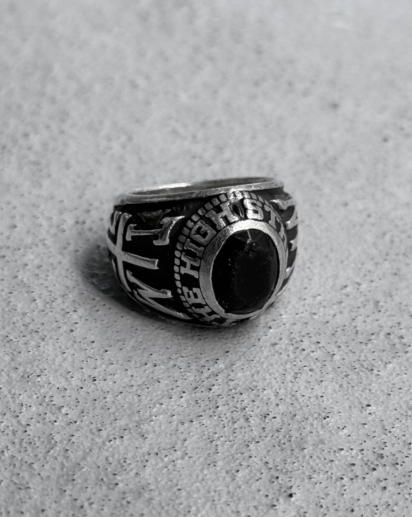 Number (N)ine x JAM HOME MADE Early 00s Sapphire Championship Silver Ring