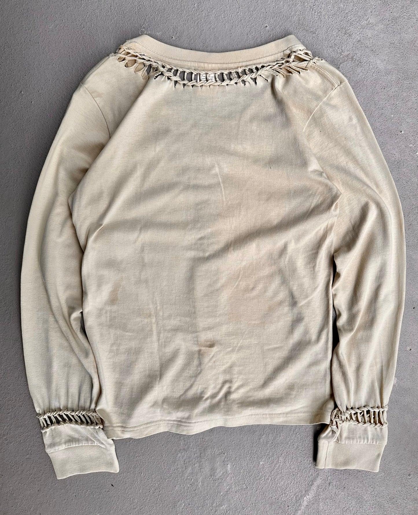 Number (N)ine SS07 “About a Boy”Braided Cut-out Nude Long-sleeves