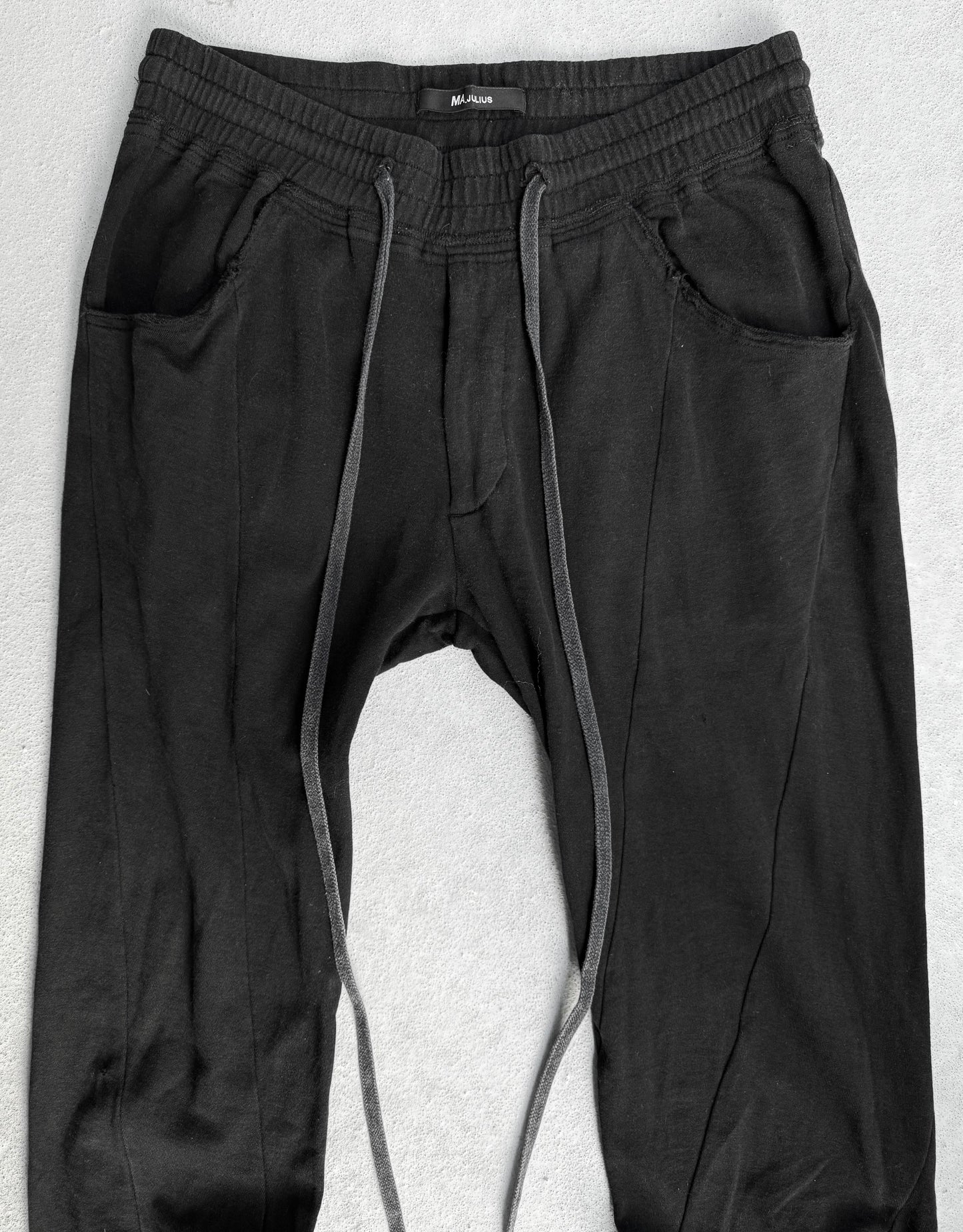 MA_Julius SS10 Raw Hem Cotton Spiral Cut Sweatpants