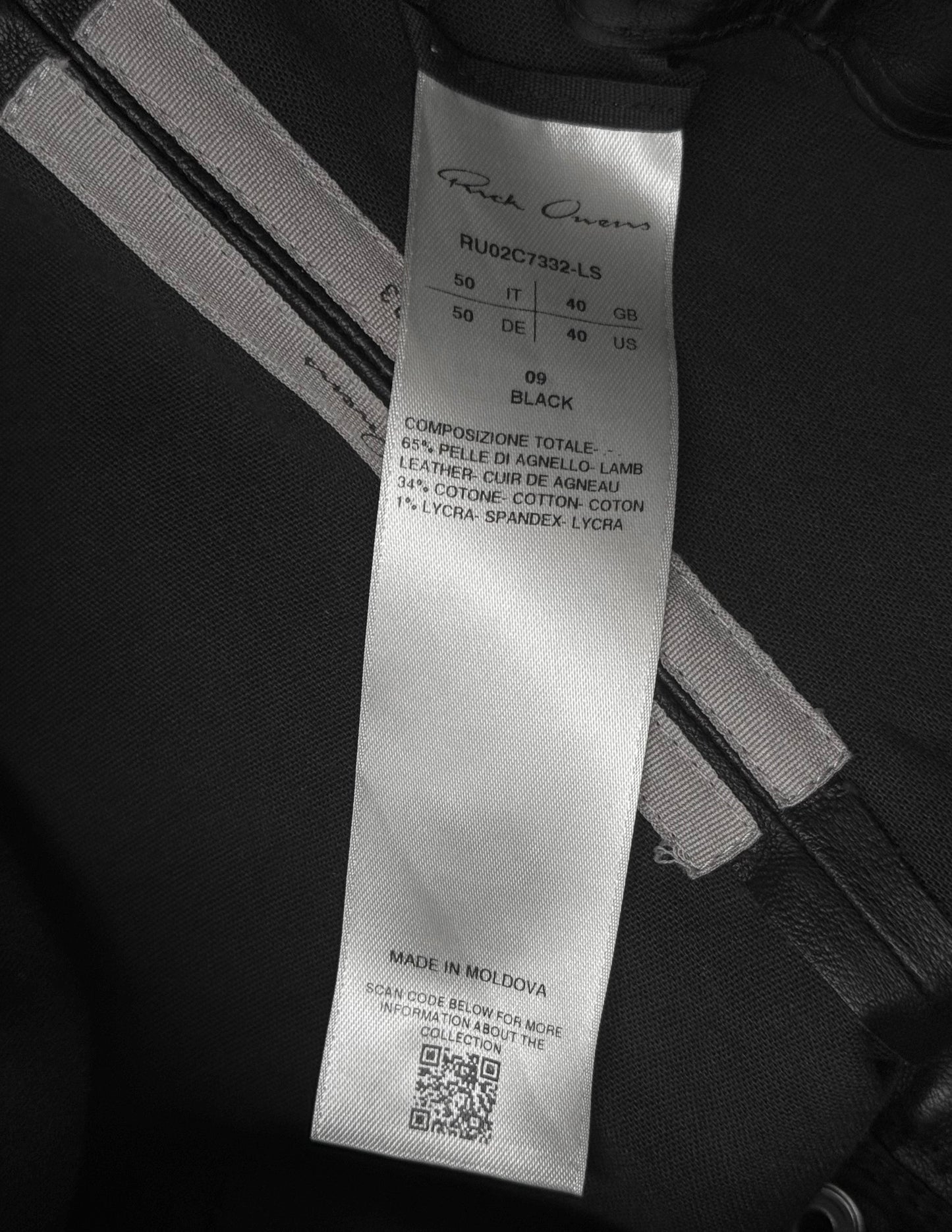 Rick Owens AW23 "LUXOR" Gary Lamb Leather Skinny Pants