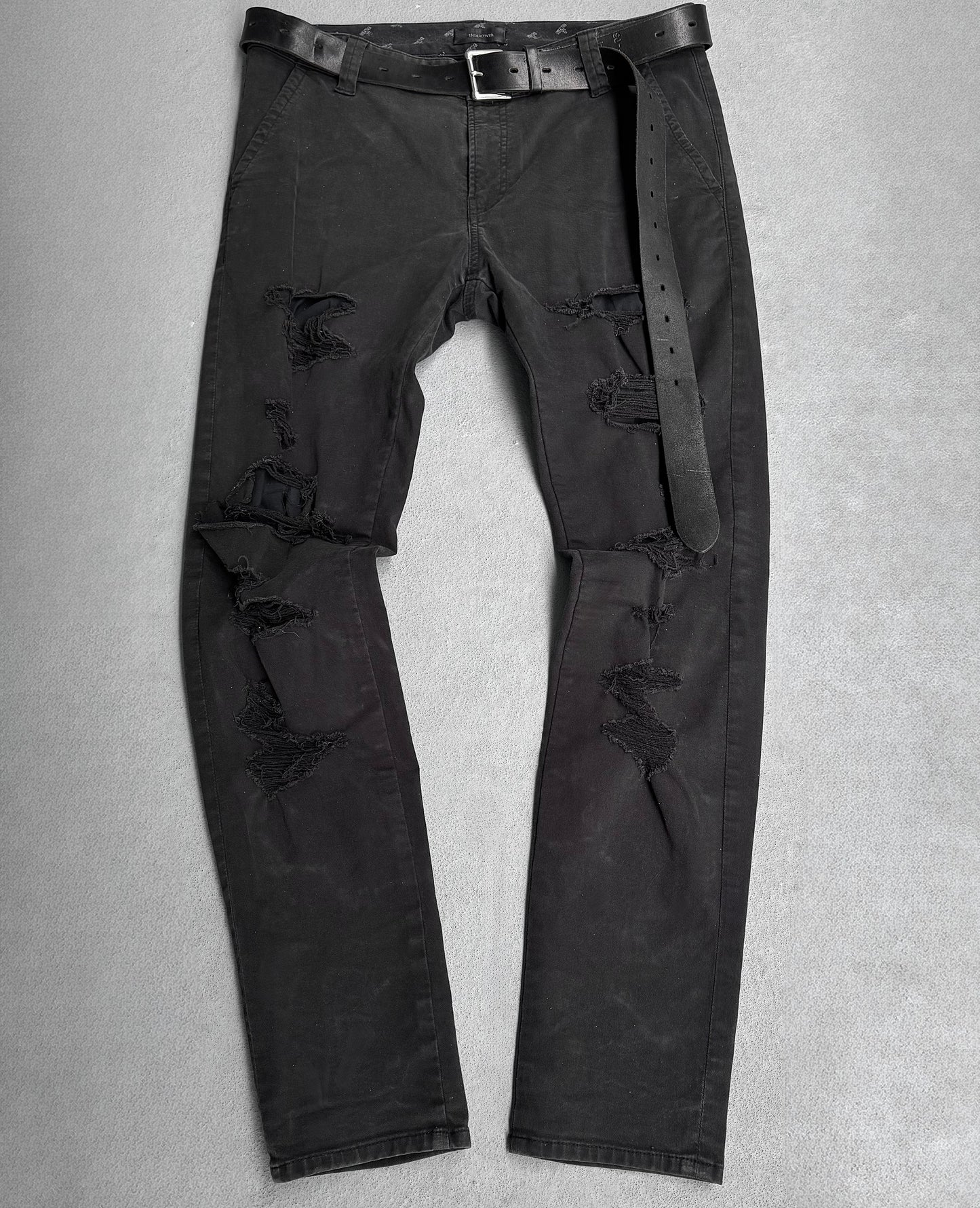 UNDERCOVER SS15 Distressed Cotton Skinny Pants