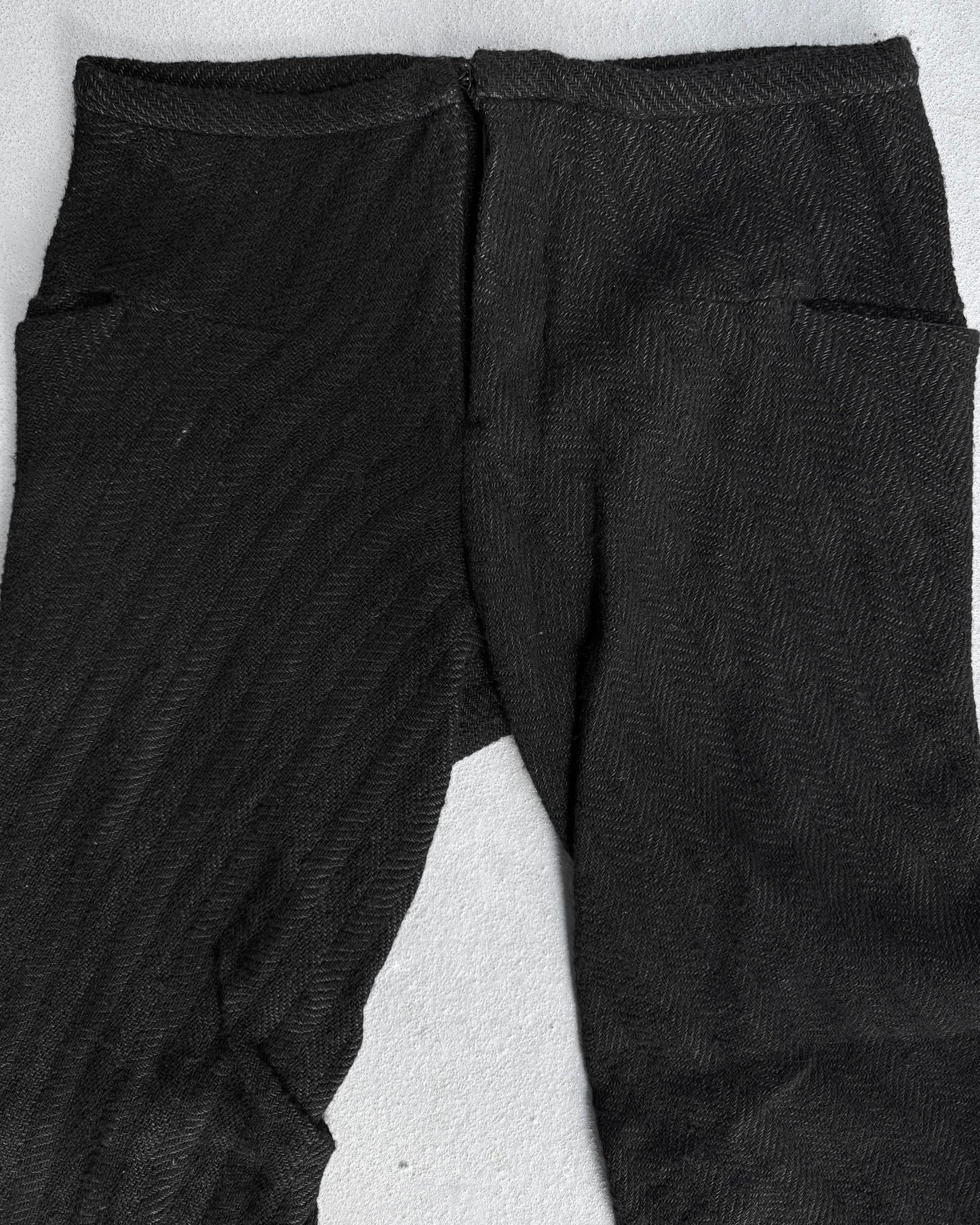 S/STERE AW11 “EXIST” Spiral Cut Frayed Wool-blend Pants