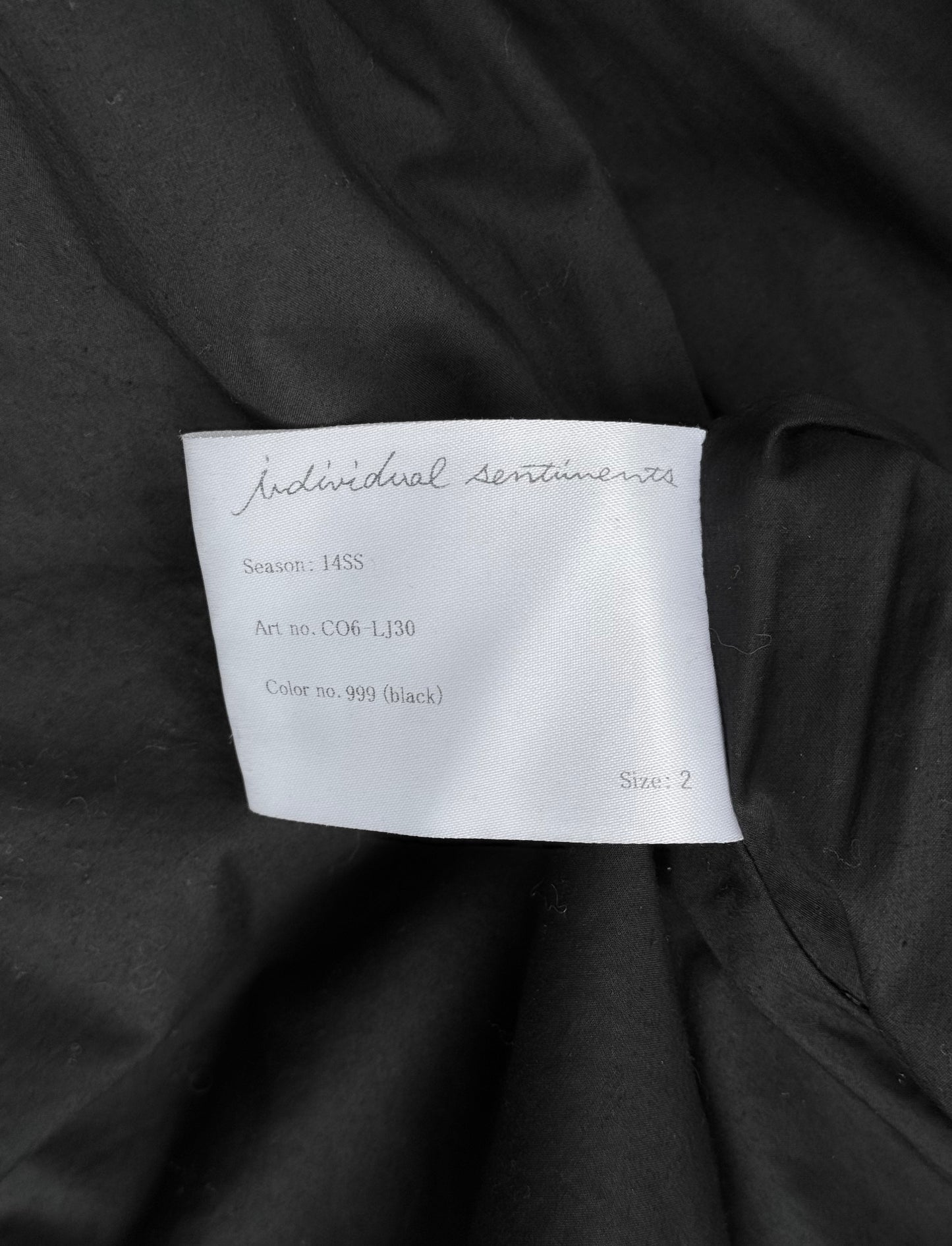 Individual Sentiments SS14 Asymmetrical Multi-layered Cotton Overcoat