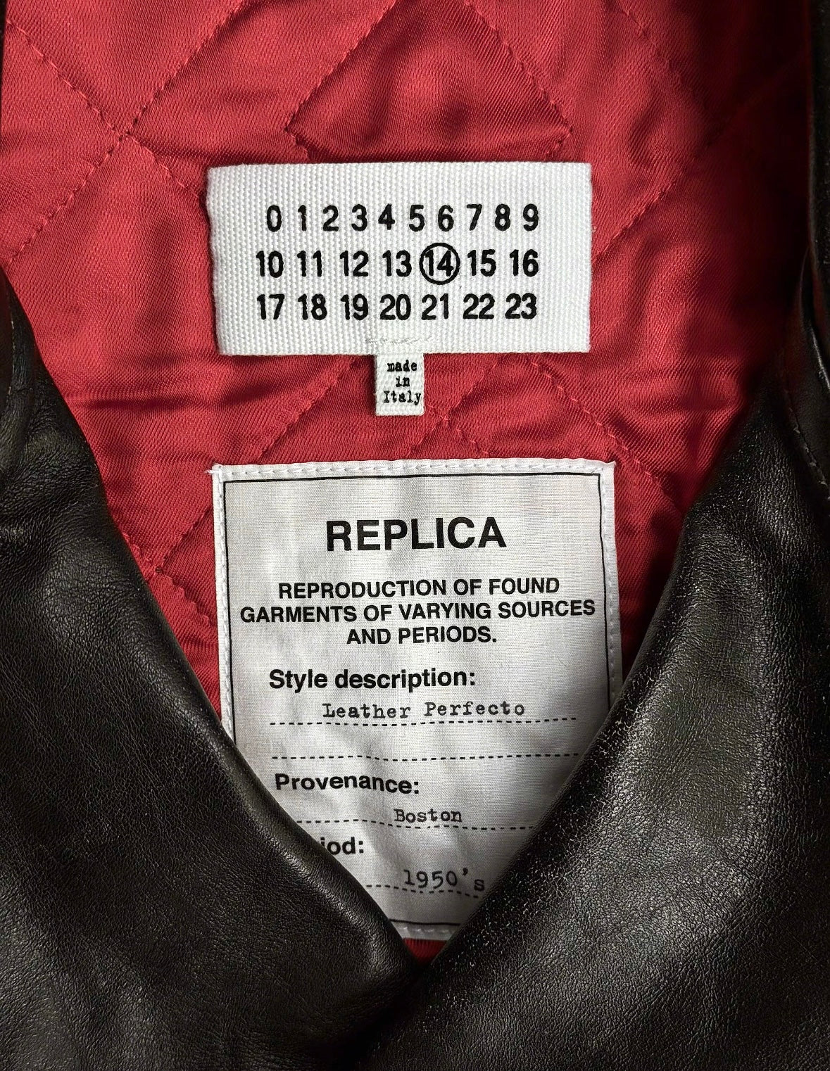 Maison Martin Margiela SS15 Replica ‘1950s Boston’ Leather Perfecto Biker Jacket