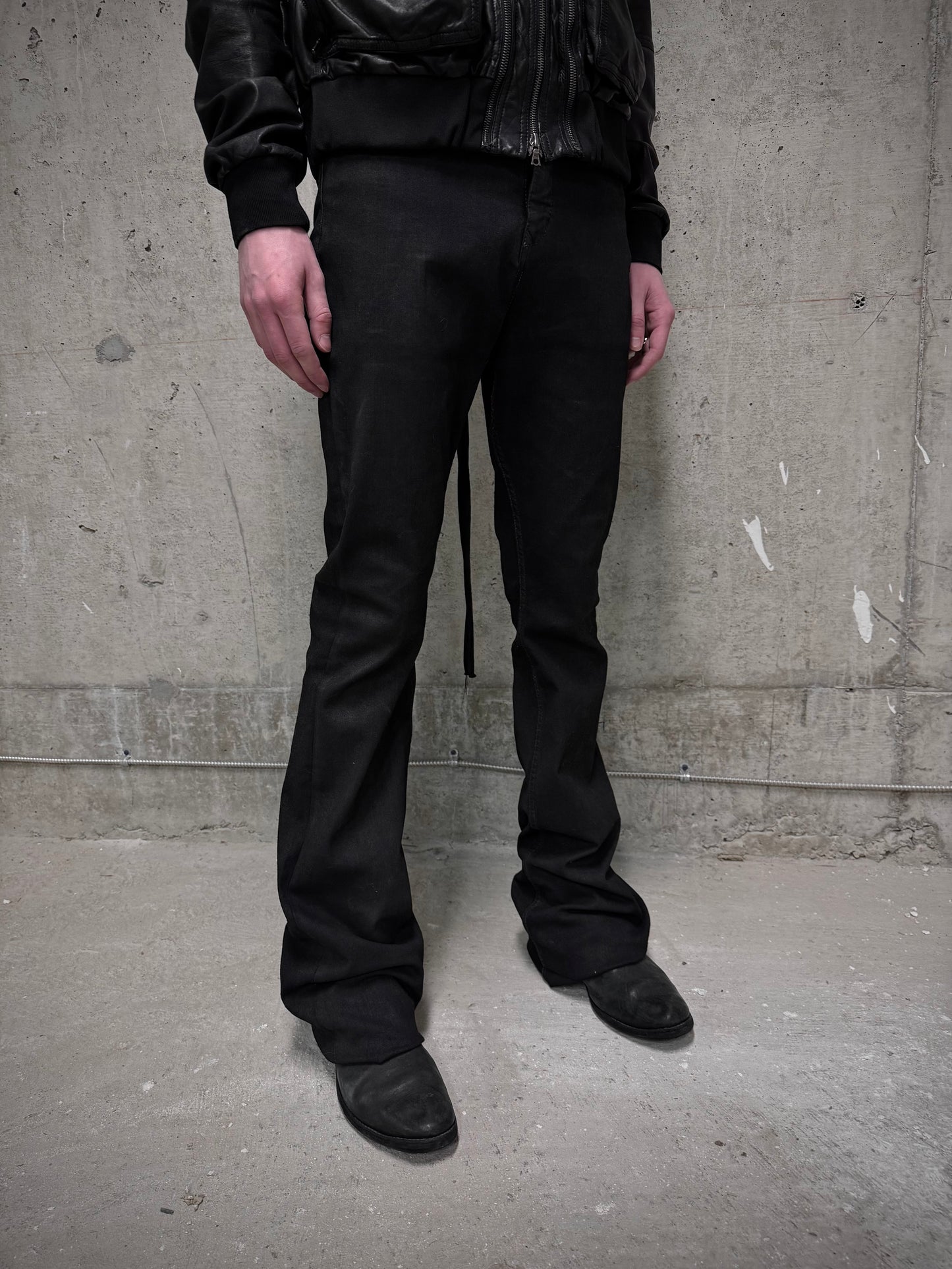 Rick Owens DRKSHDW AW21 "GETHSEMANE" 'BOLANS BOOTCUT' Waxed Flare Denim