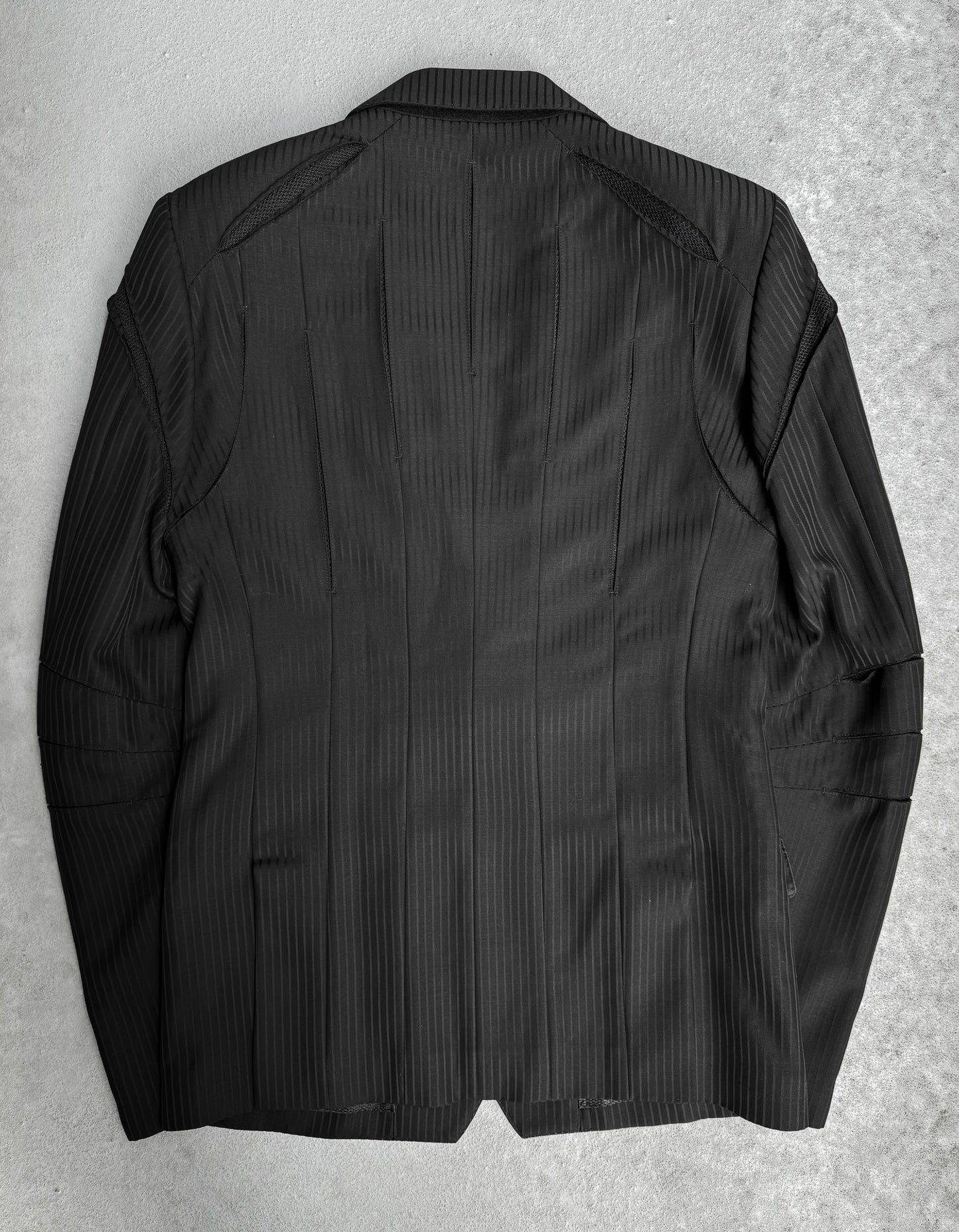 MiharaYasuhiro AW08 Slashed Stripe Wool Button-up Blazer