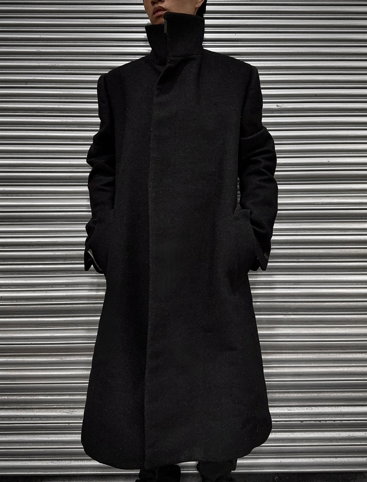 Carol Christian Poell ‘OM/2340-IN SURFACE/10’ High Neck Heavy-wool Coat detail | DRIEW GARMENTS