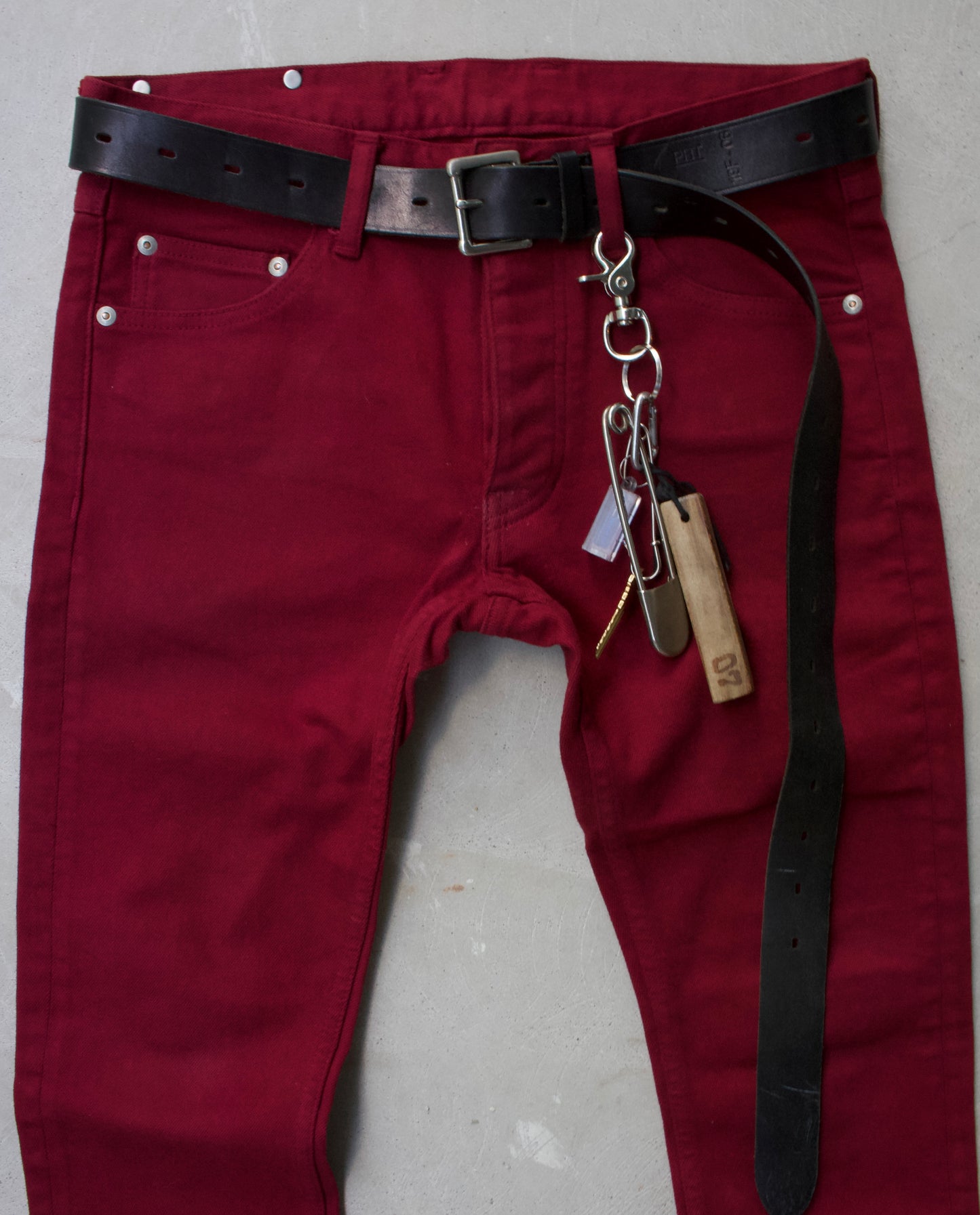 Isamu Katayama “BACKLASH” AW12 Lizzard Patch Red-Dyed Denim