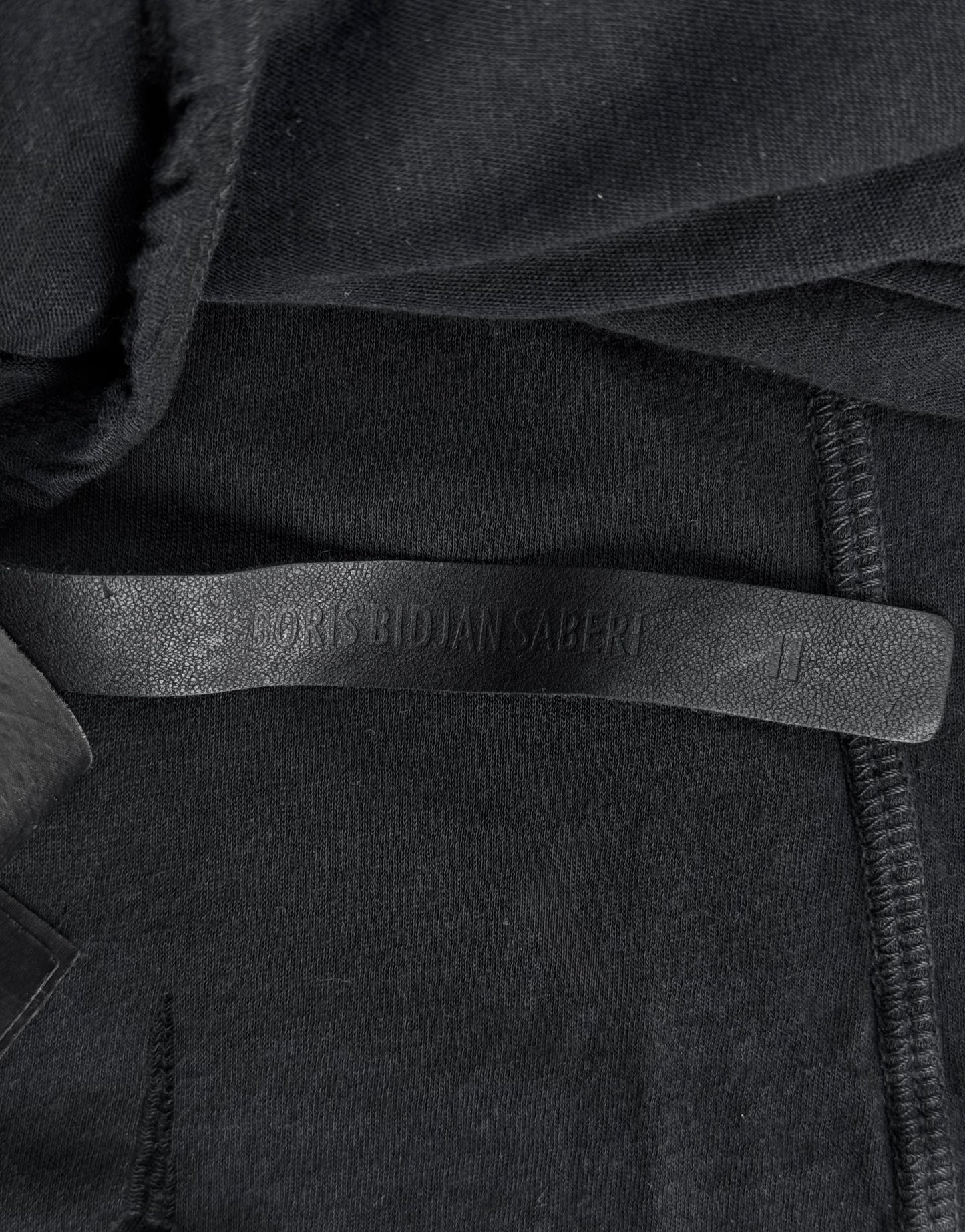 Boris Bidjan Saberi AW14-15 Black Object-dyed Asymmetrical Raw Hem Long-sleeves