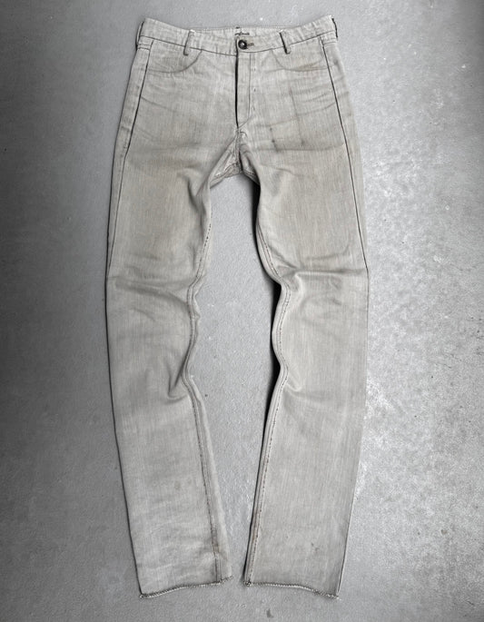 Label Under Construction Raw Hem Grey Denim