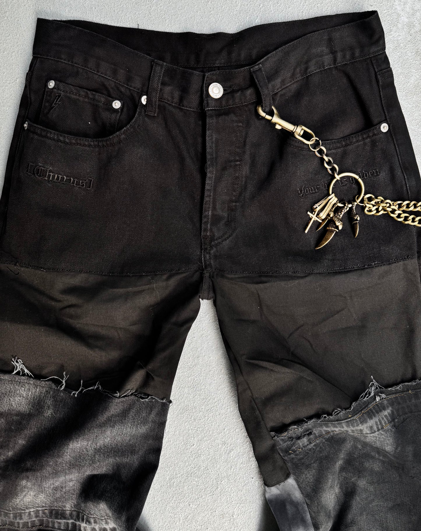 MOTIF Reconstructed ‘Ashes’ Bell-bottom Flare Pants