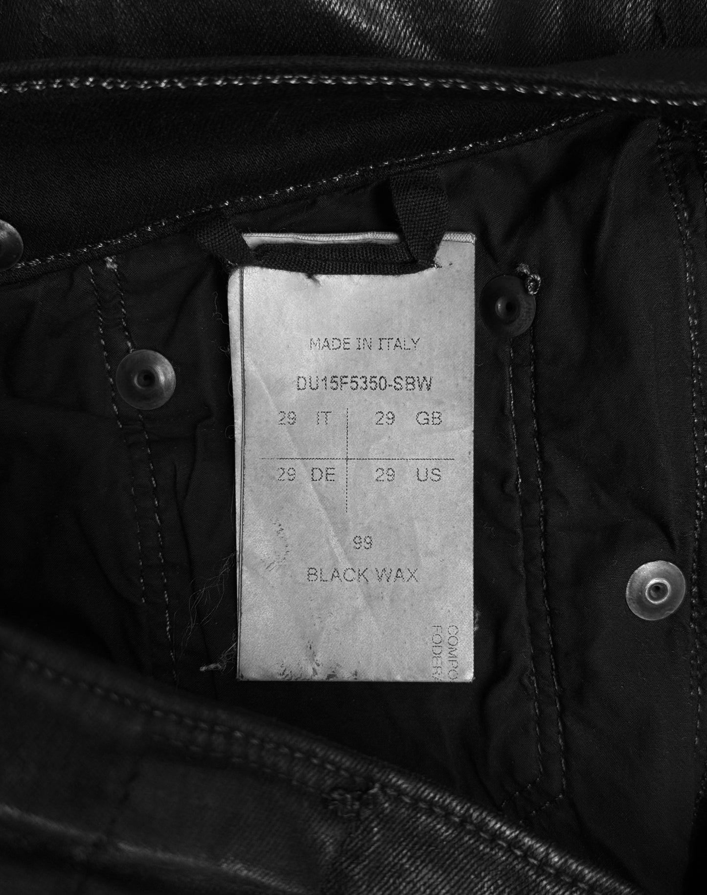 Rick Owens DRKSHDW AW15 “FAUN” SBW Heavy-waxed ‘Detroit Cut’ Skinny Denim