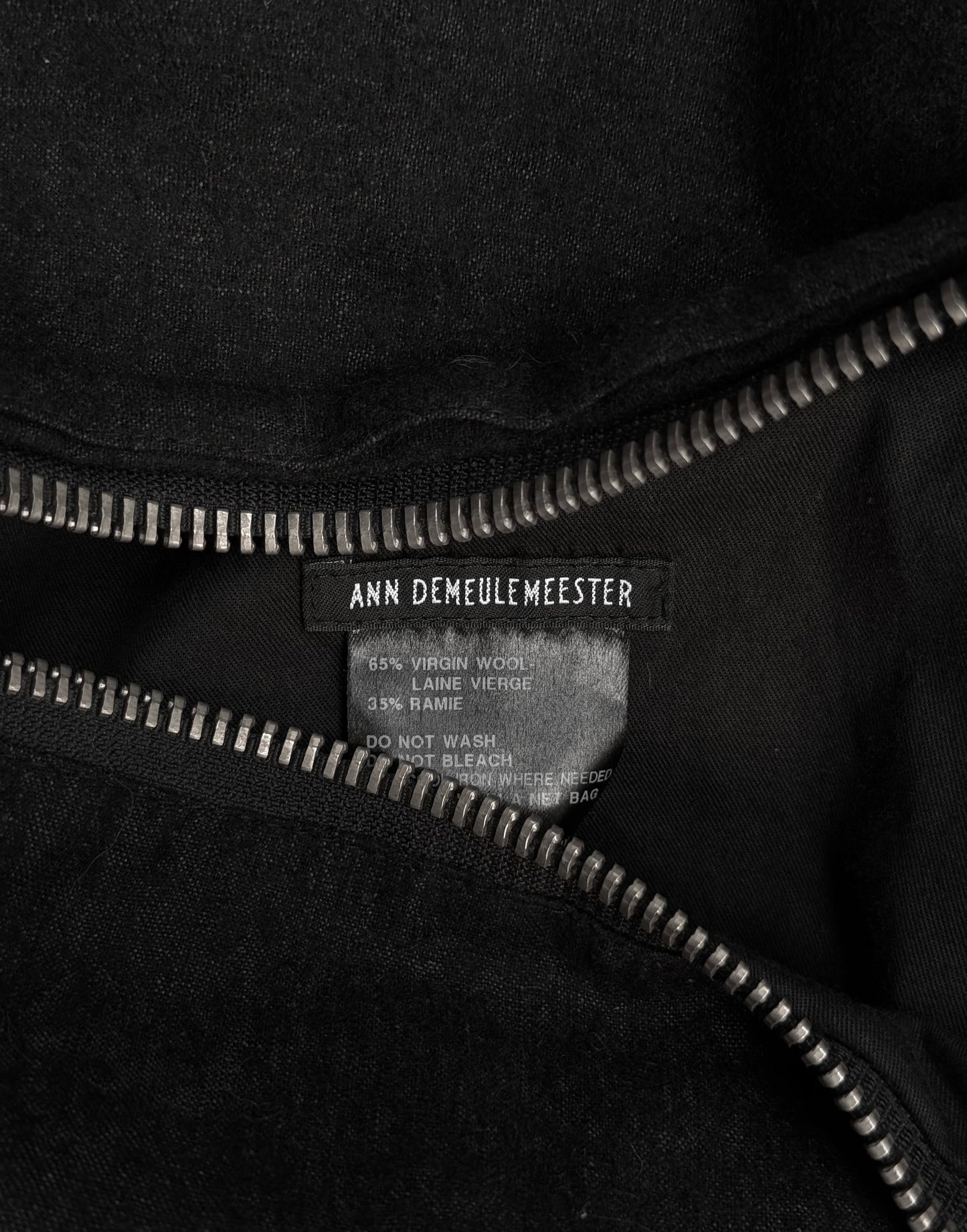 Ann Demeulemeester 2010s Skull Charm Wool Ramie Backpack