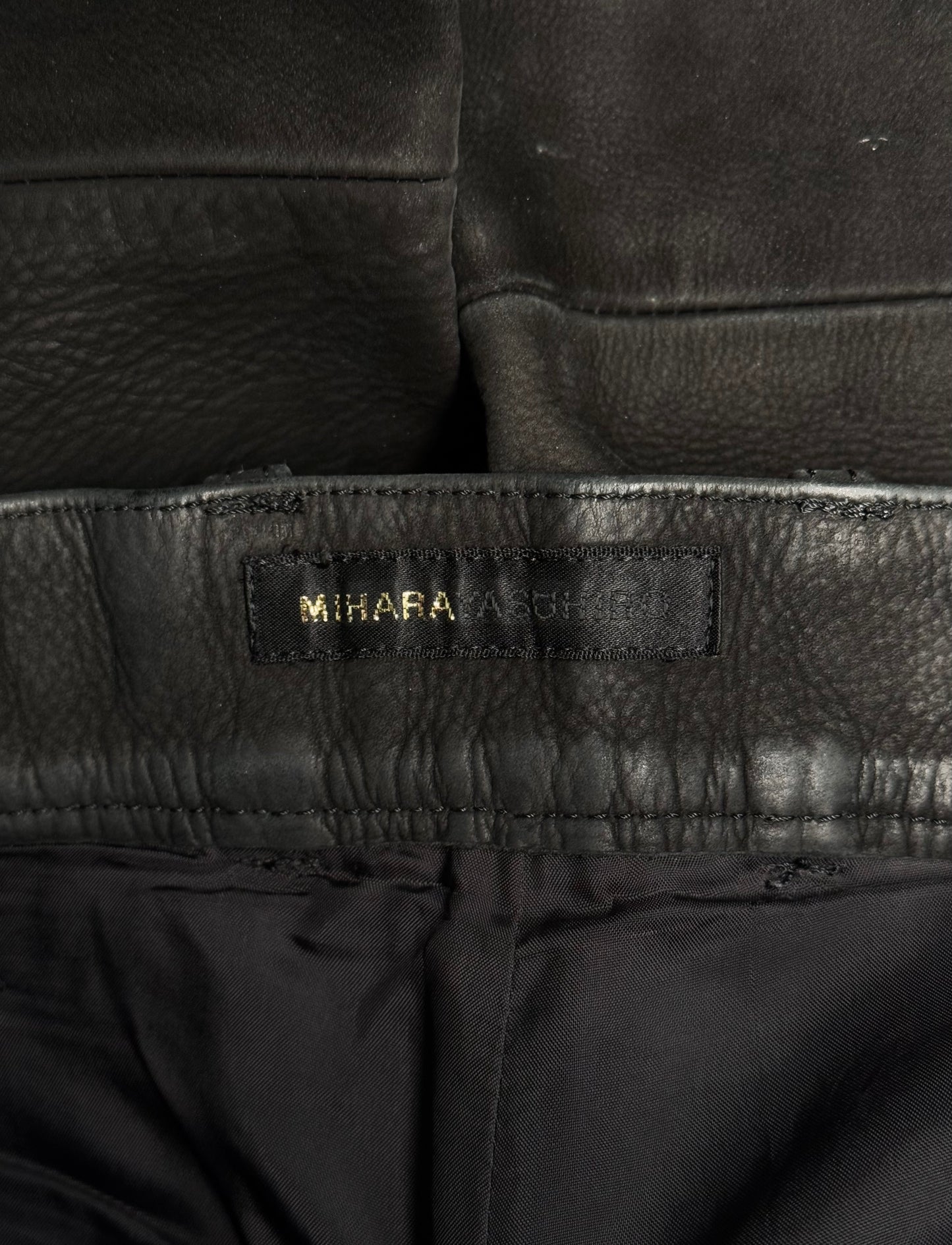 MiharaYasuhiro Late 90s Vegetable Tanned Cowhide Suede Leather Rider Pants