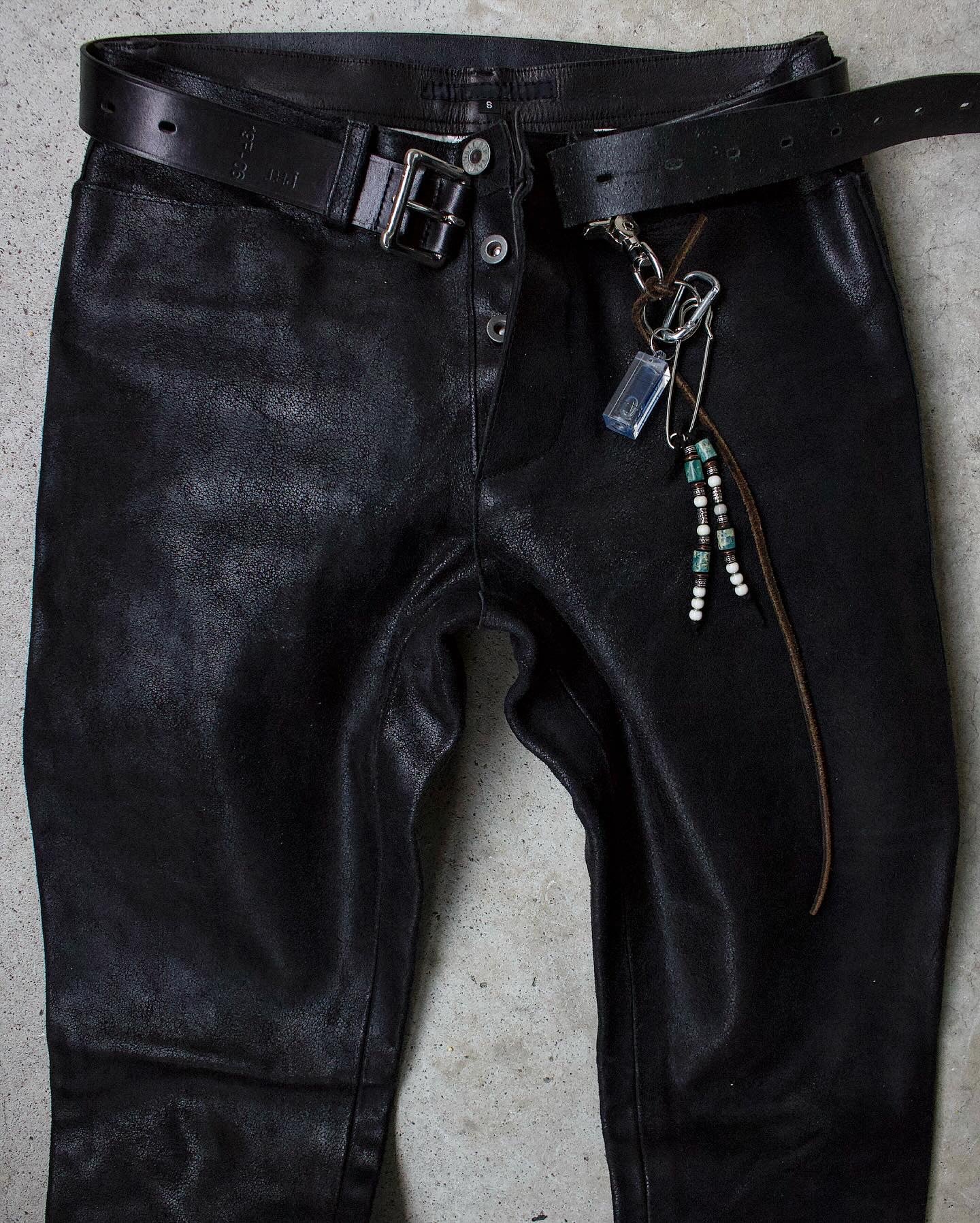 RipVanWinkle 00s Cracked Steerhide Leather Bootcut Pants