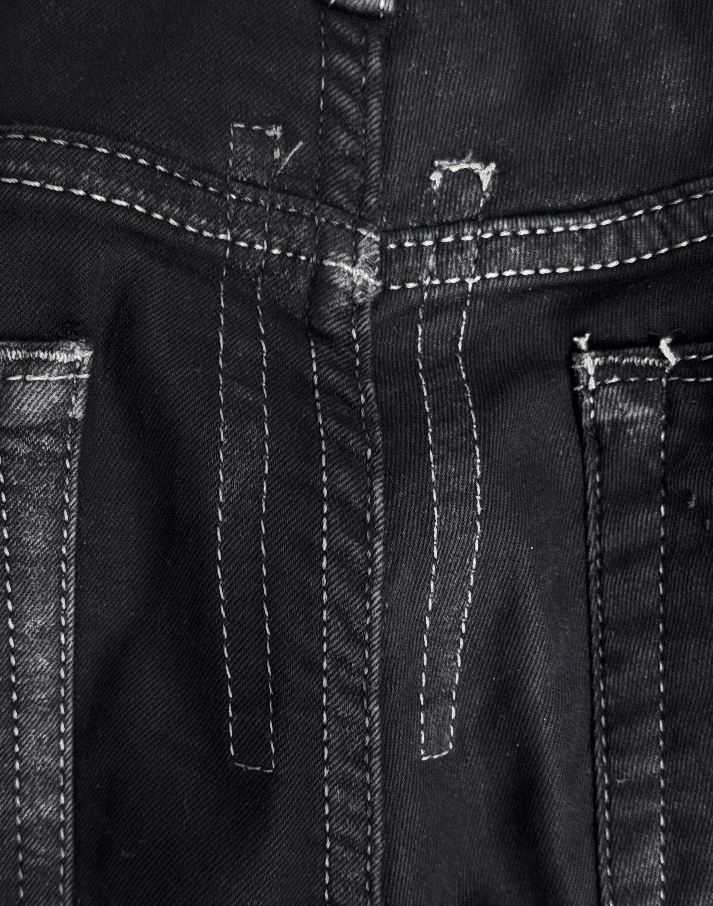 Rick Owens DRKSHDW SS15 “FAUN” SBW Heavy-waxed ‘Detroit Cut’ Skinny Denim detail | DRIEW GARMENTS