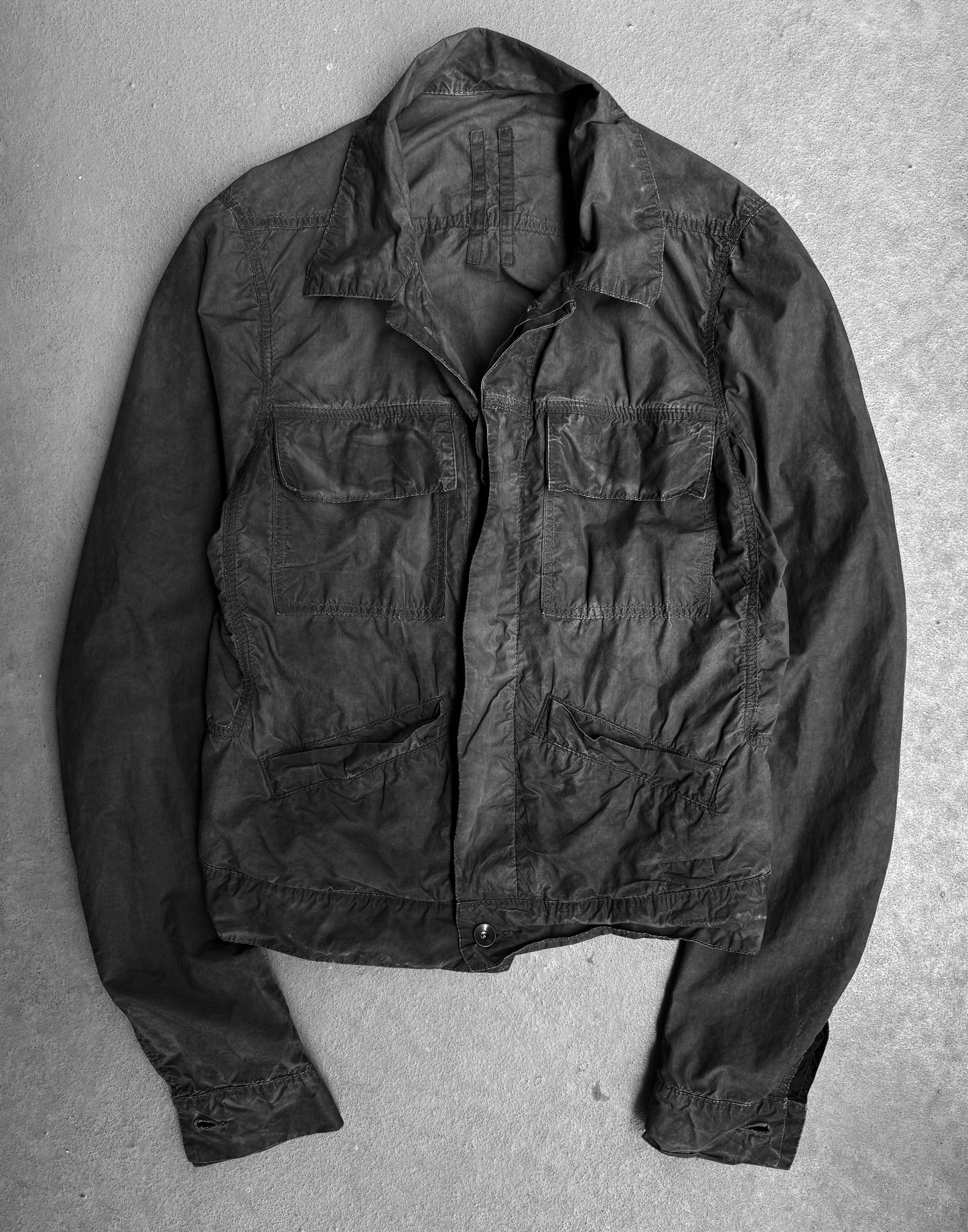 Rick Owens DRKSHDW SS09 “STRUTTER” Dark Shad Dirty Washed Poplin Trucker Jacket