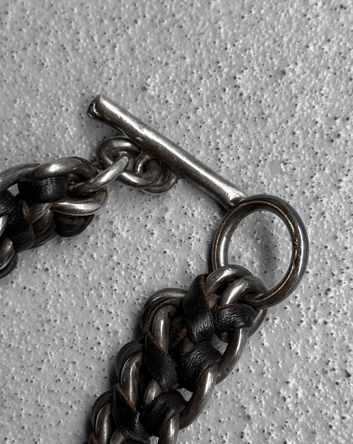 WERKSTATT:MÜNCHEN Leather Silver Curl Bracelet