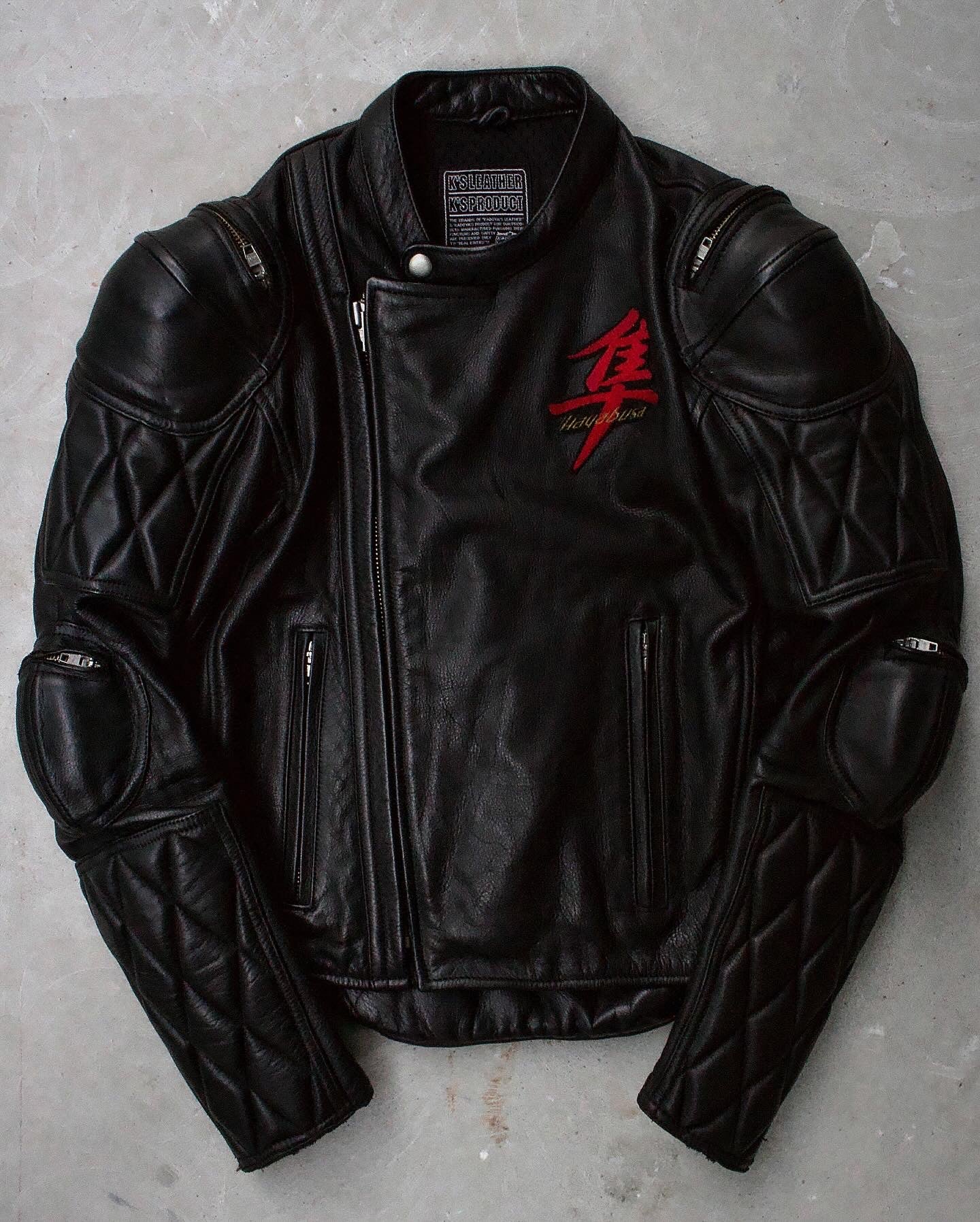 kadoya biker gear KADOYA K’s Leather Early 00s ‘Hayabusa’ Racing Cowhide Leather Padded Motorcycle Jacket