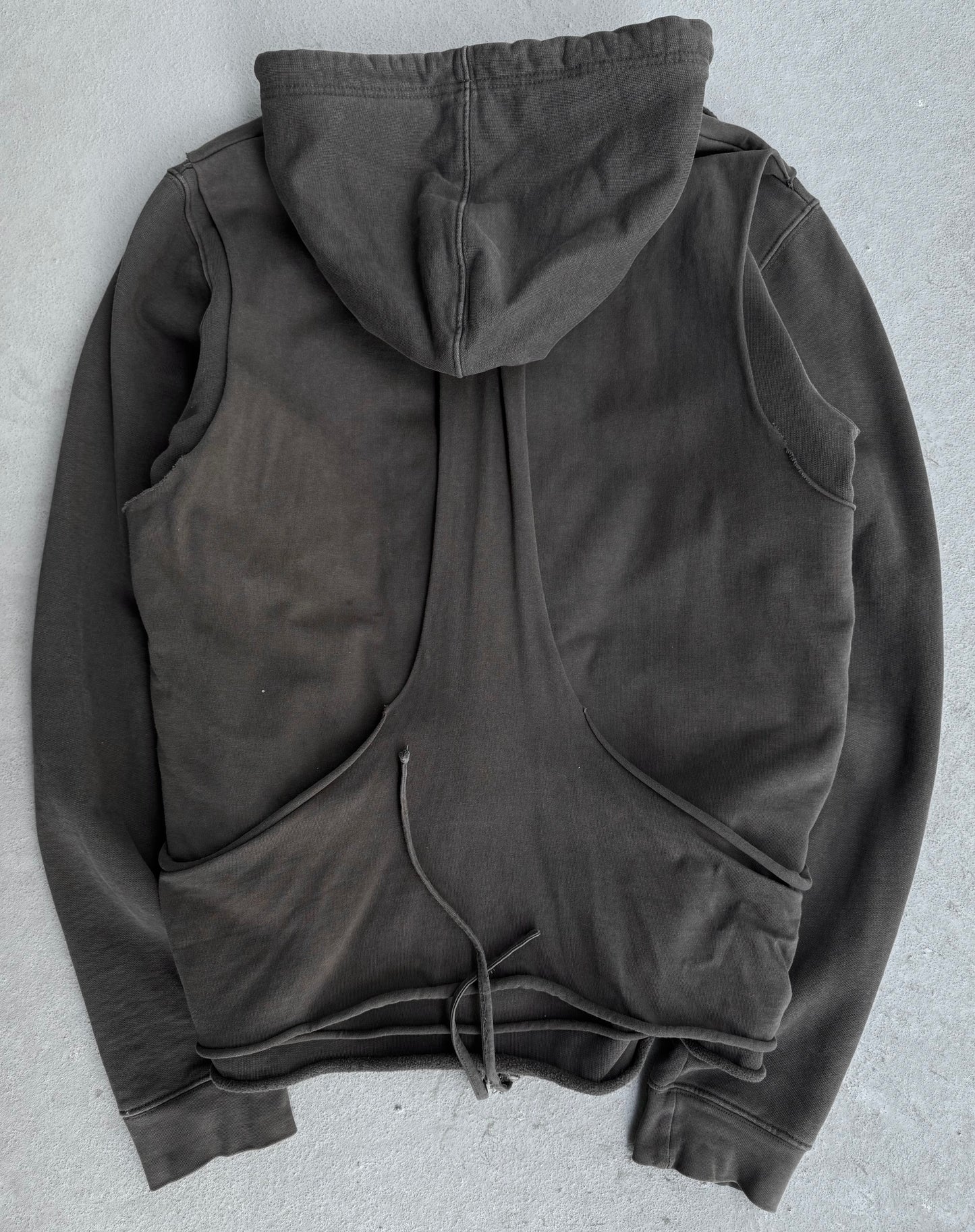 Rick Owens AW04 SLAB Reconstructed Lambskin Leather Layer Zip-up Hoodie
