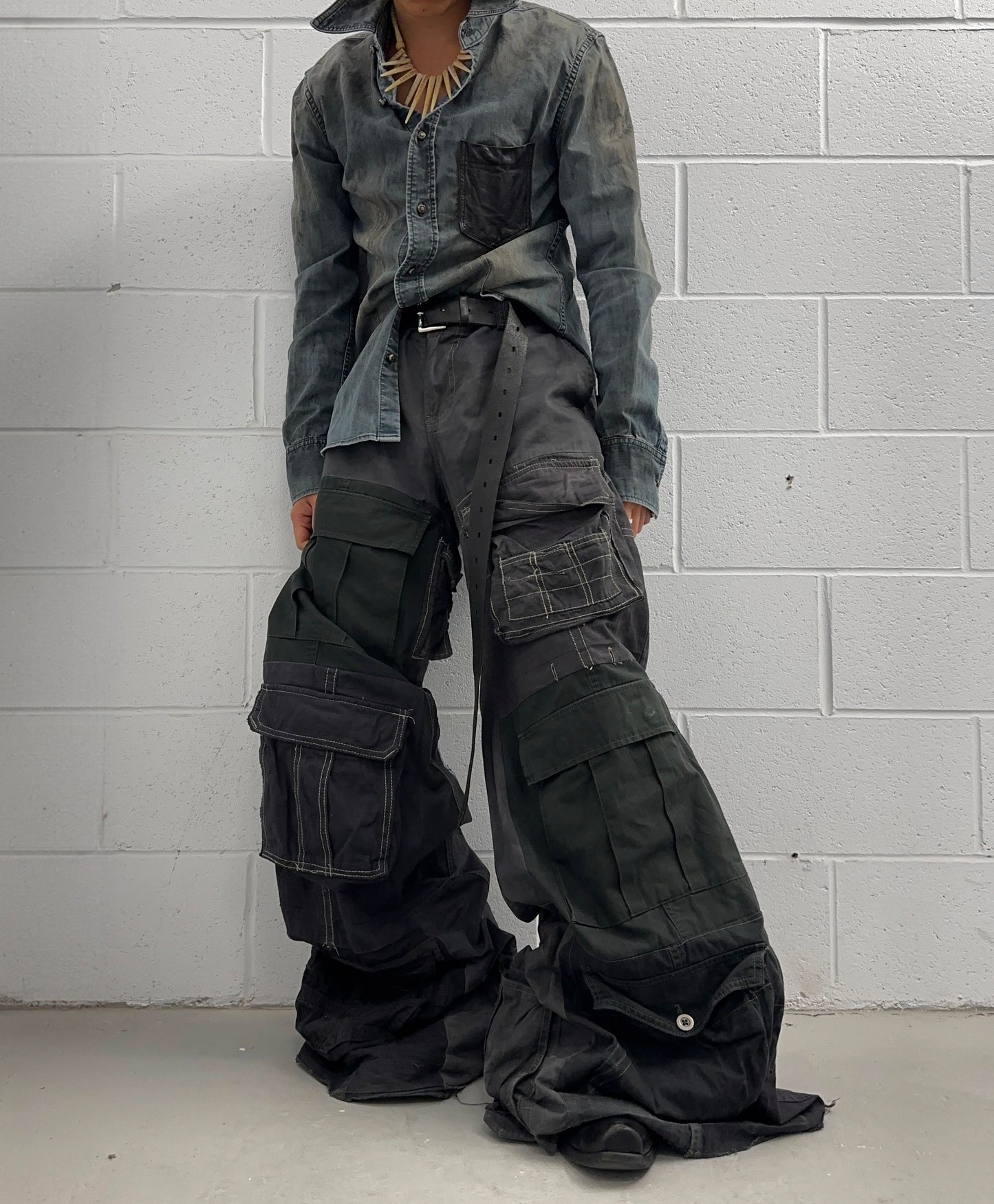 Hideki Ryuga SS24 “Fragment” Reconstructed Utility Cargo Pants