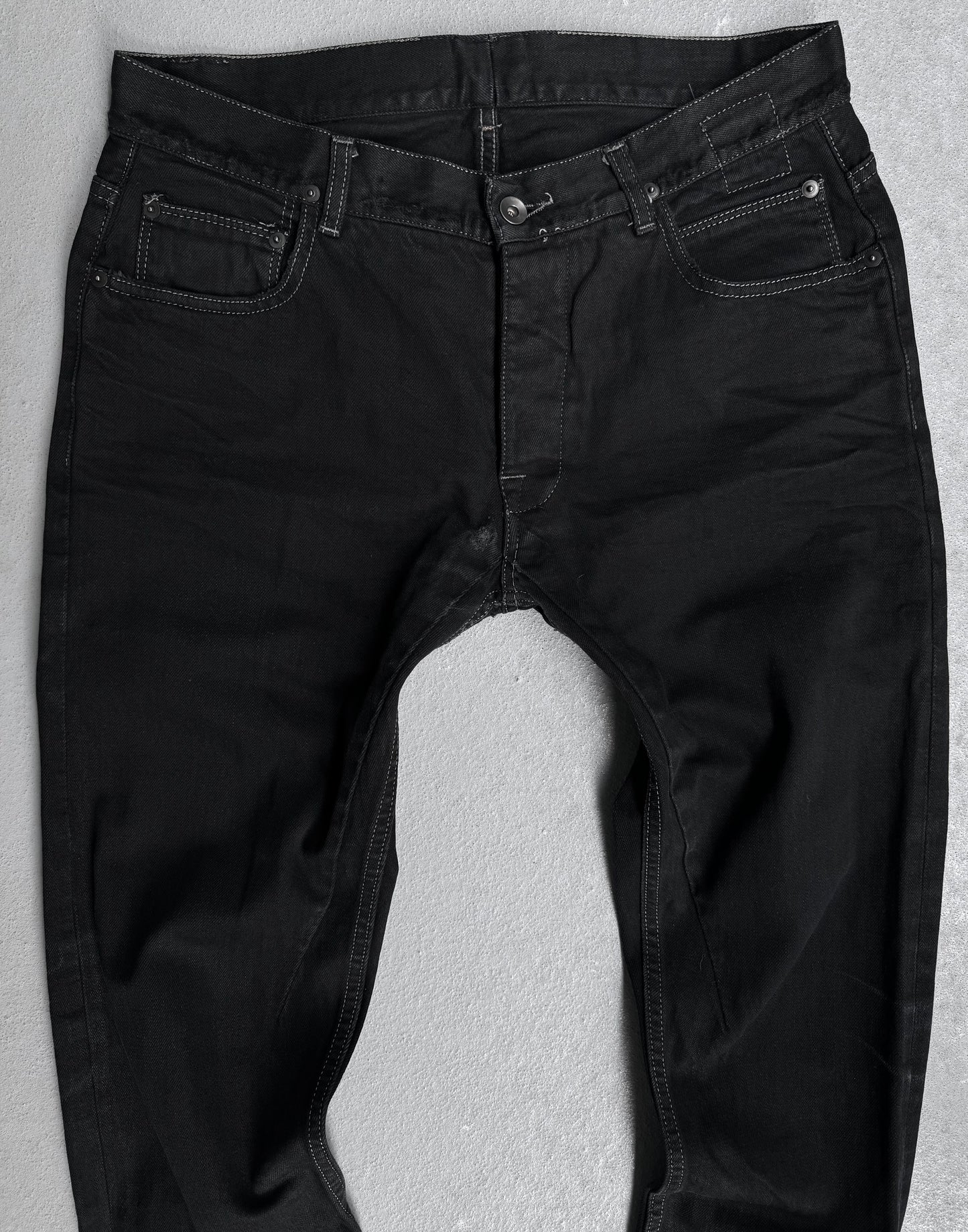 Rick Owens DRKSHDW AW10 “GLEAM” Distressed Black ‘Detroit Cut’ Skinny Denim