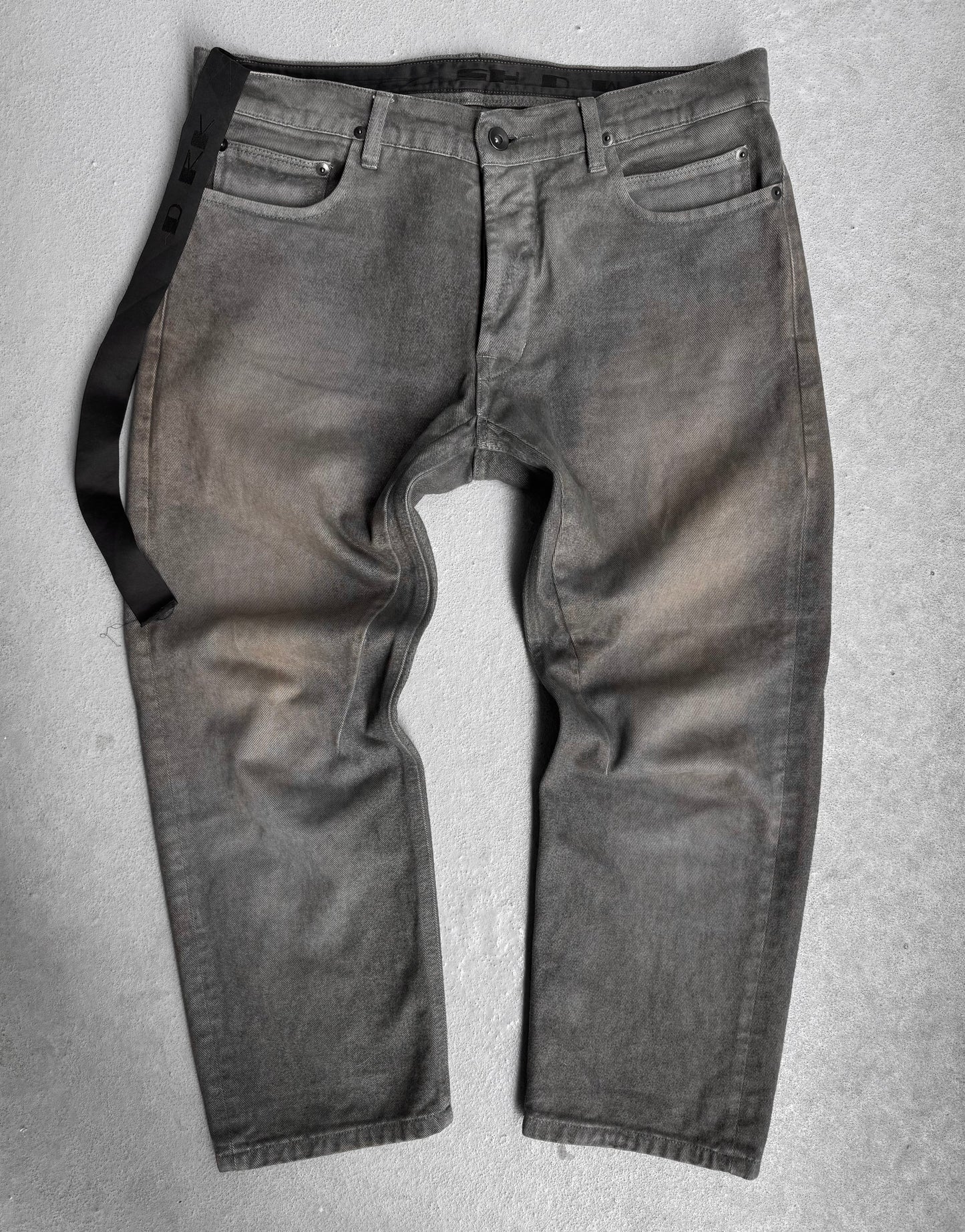 Rick Owens DRKSHDW SS13 “ISLAND” DRK DUST Moleskin ‘Torrence Cropped’ Denim