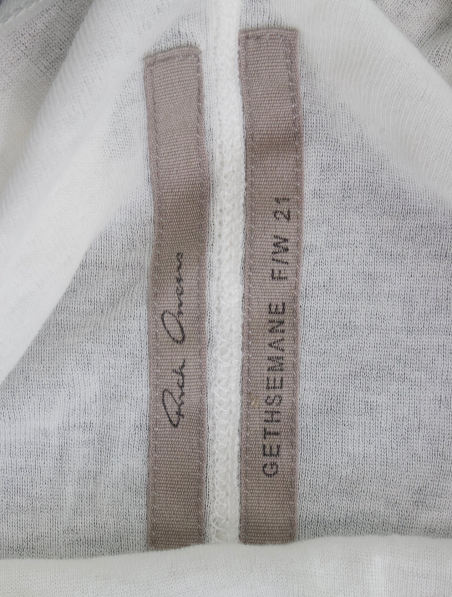Rick Owens AW21 “GETHSEMANE” White Silk Long-sleeves