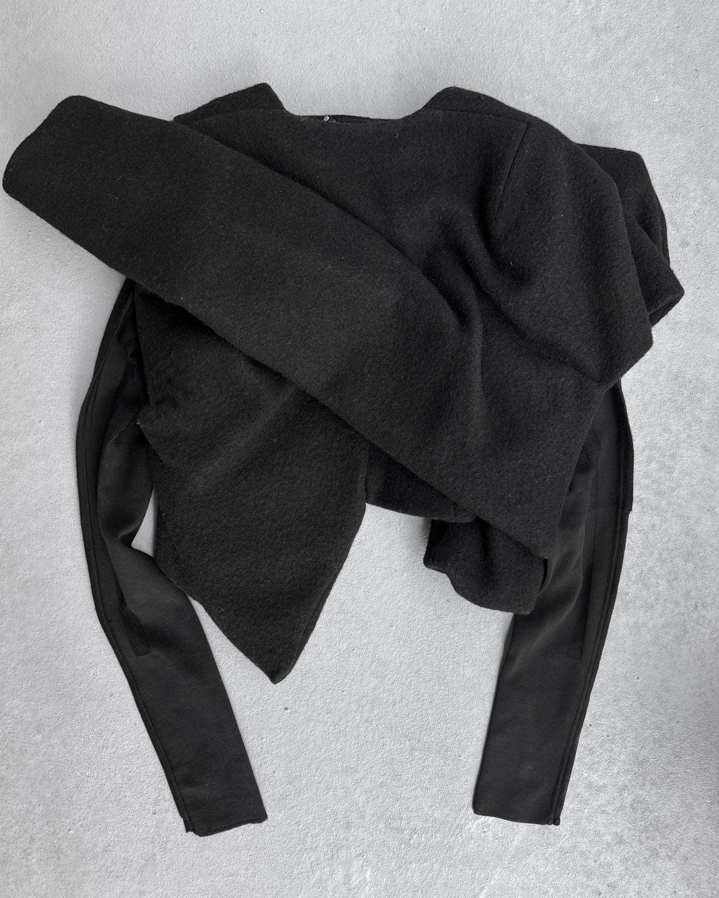 Rick Owens AW17 “GLITTER” Cropped Sculptural Hybrid Wool Jacket