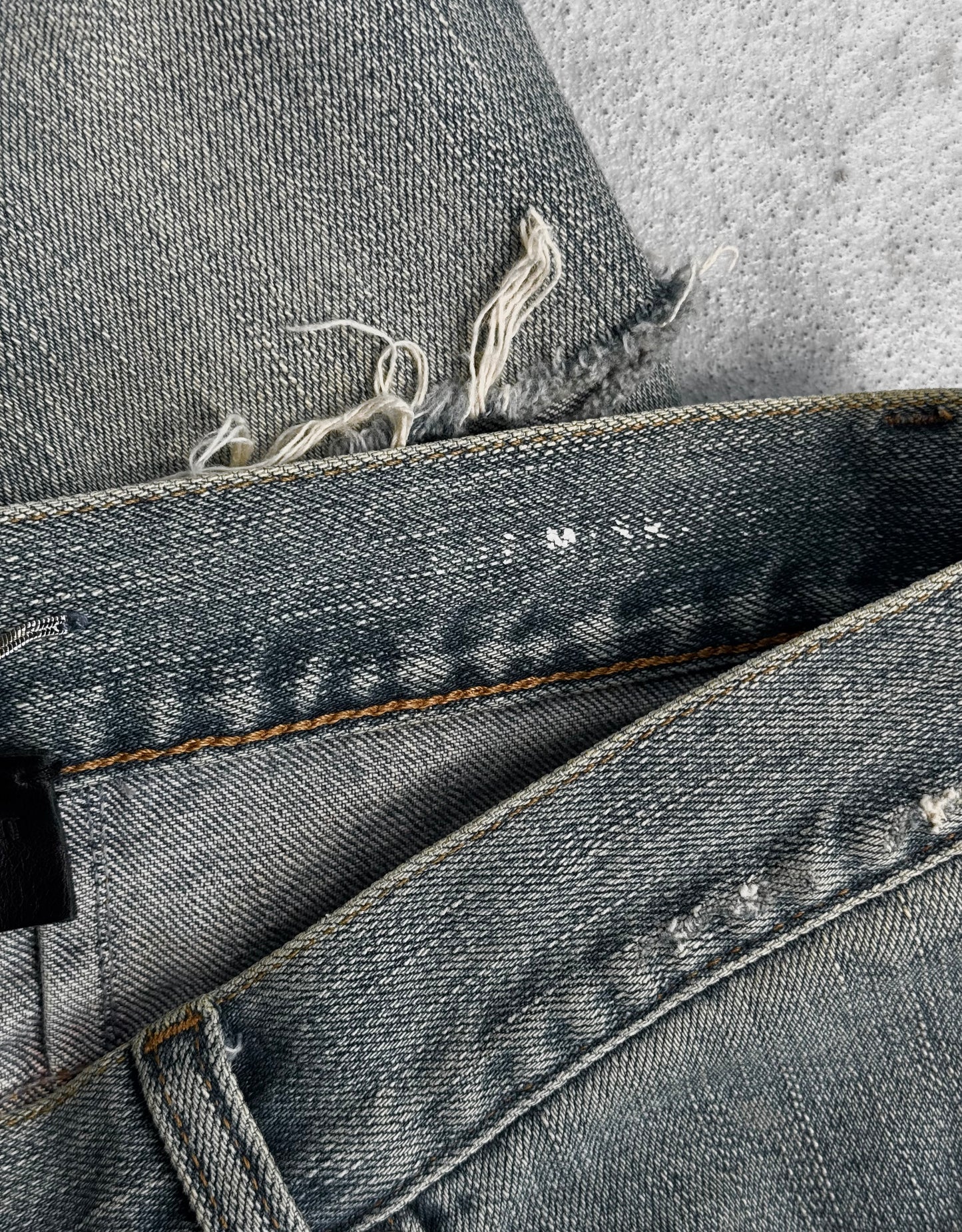 Saint Laurent Paris SS15 Blue ‘D02’ Distressed Crash Denim