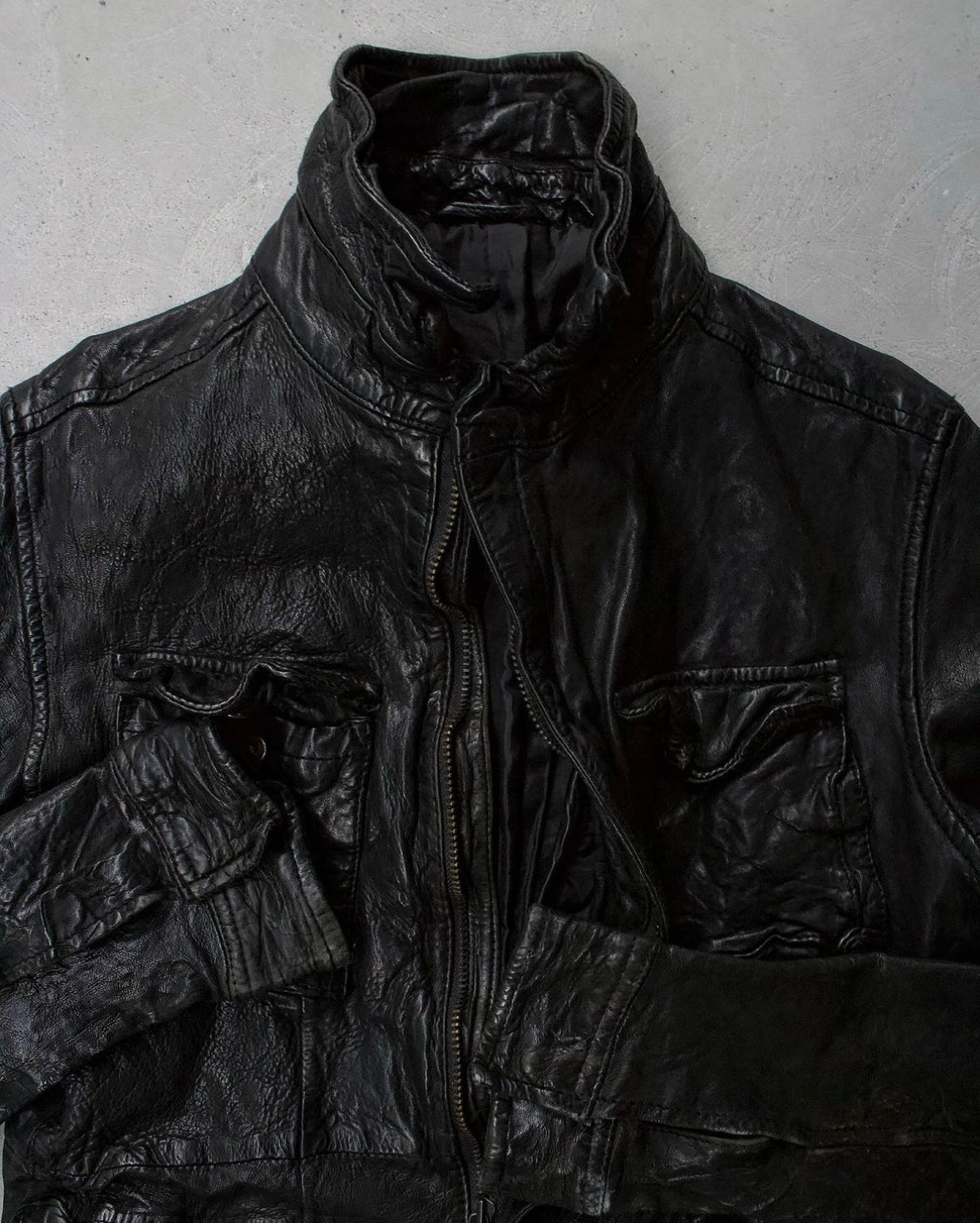 ABAHOUSE Vintage 2003 Sheep Leather Rider Jacket