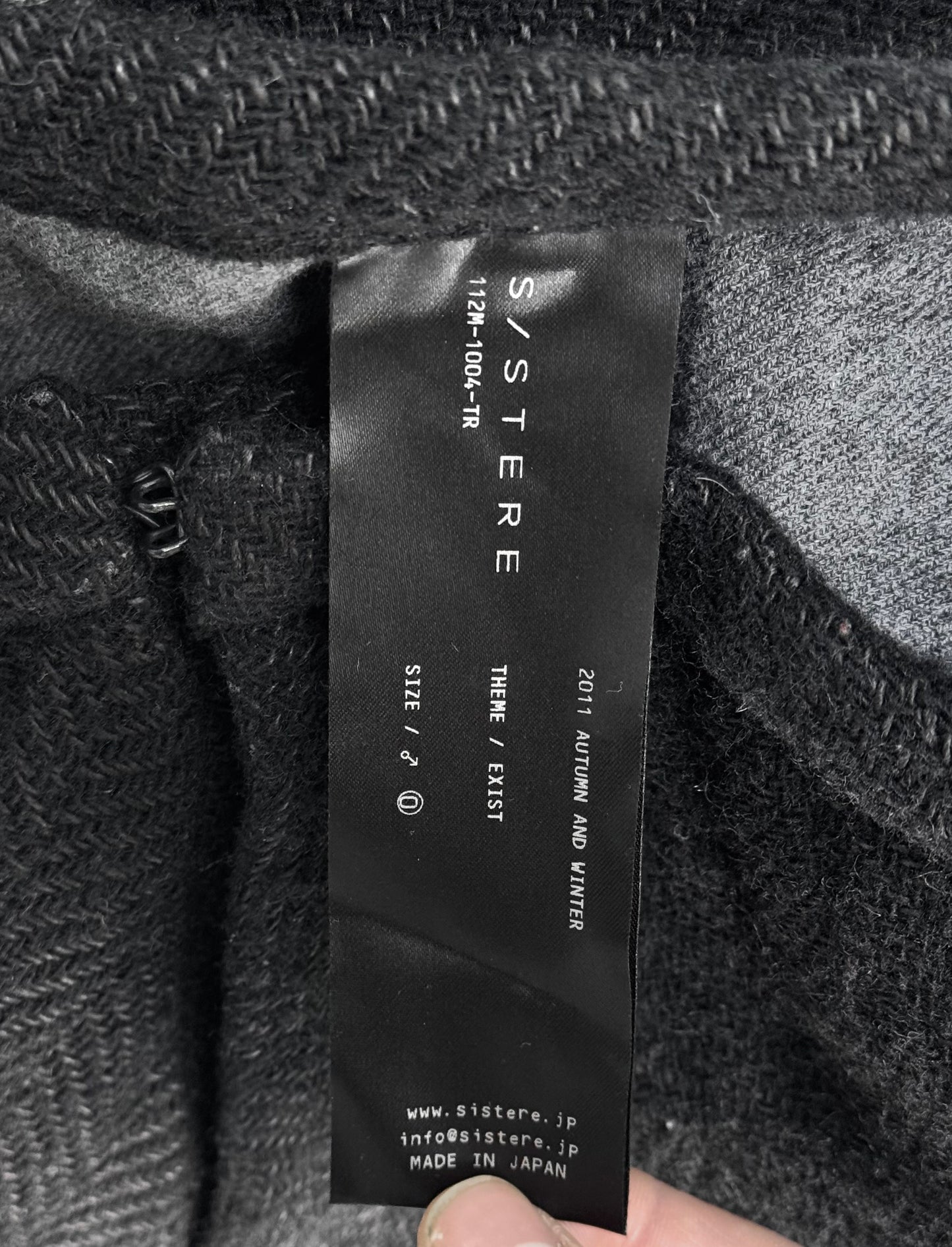 S/STERE AW11 “EXIST” Spiral Cut Frayed Wool-blend Pants