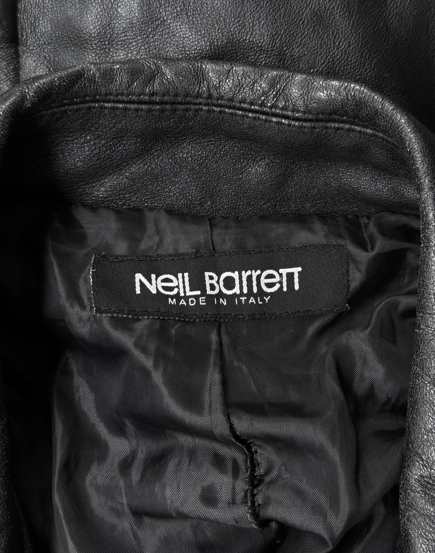 Neil Barrett Early 00s Punk Studded Sheepskin Leather Perfecto Jacket