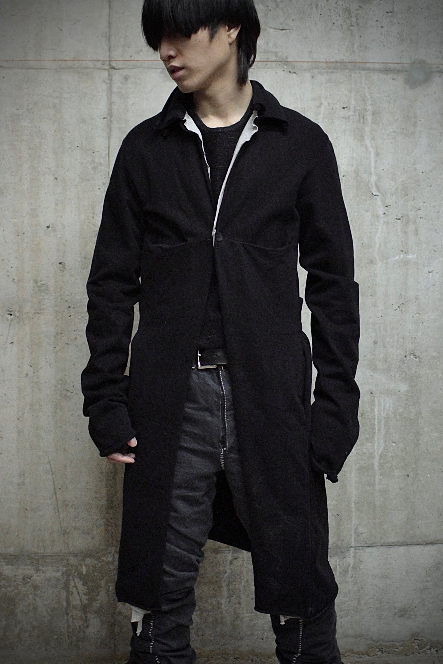 m.a+ by Maurizio Amadei Early 2010s Heavy Cotton Jersey Double Layer Coat detail | DRIEW GARMENTS