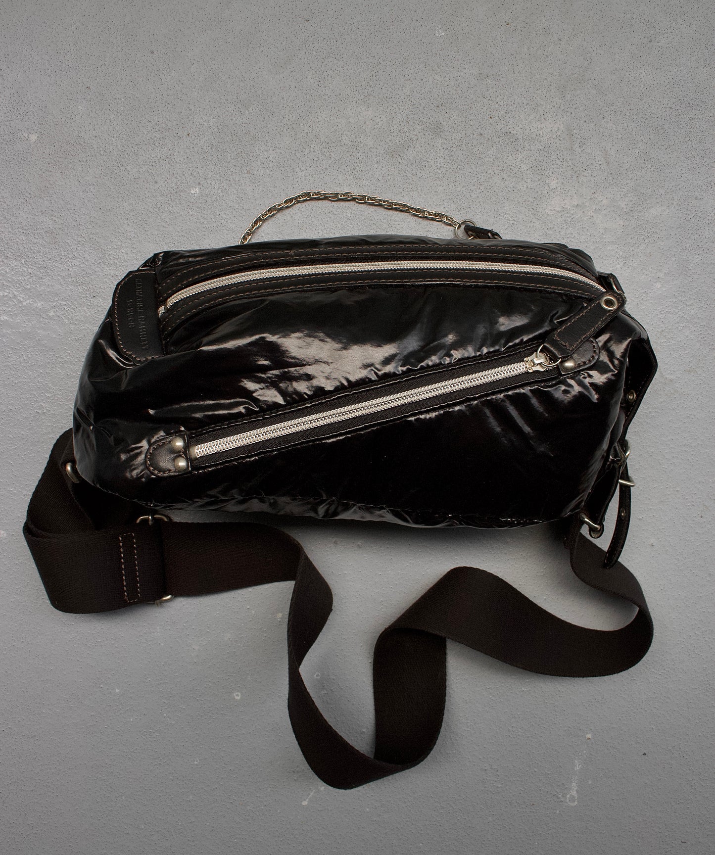 KATHARINE HAMNETT Early 00s Multi-zip Side Bag