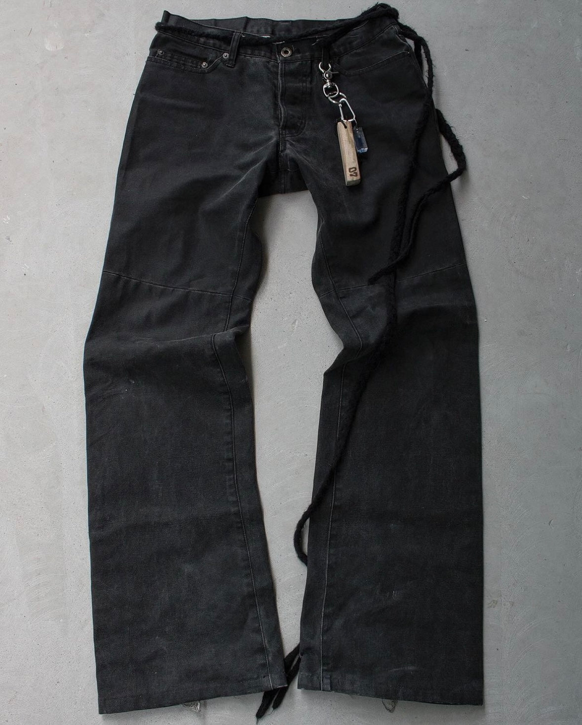 5351 Pour Les Hommes Early 00s Waxed Cotton Flare Work Pants