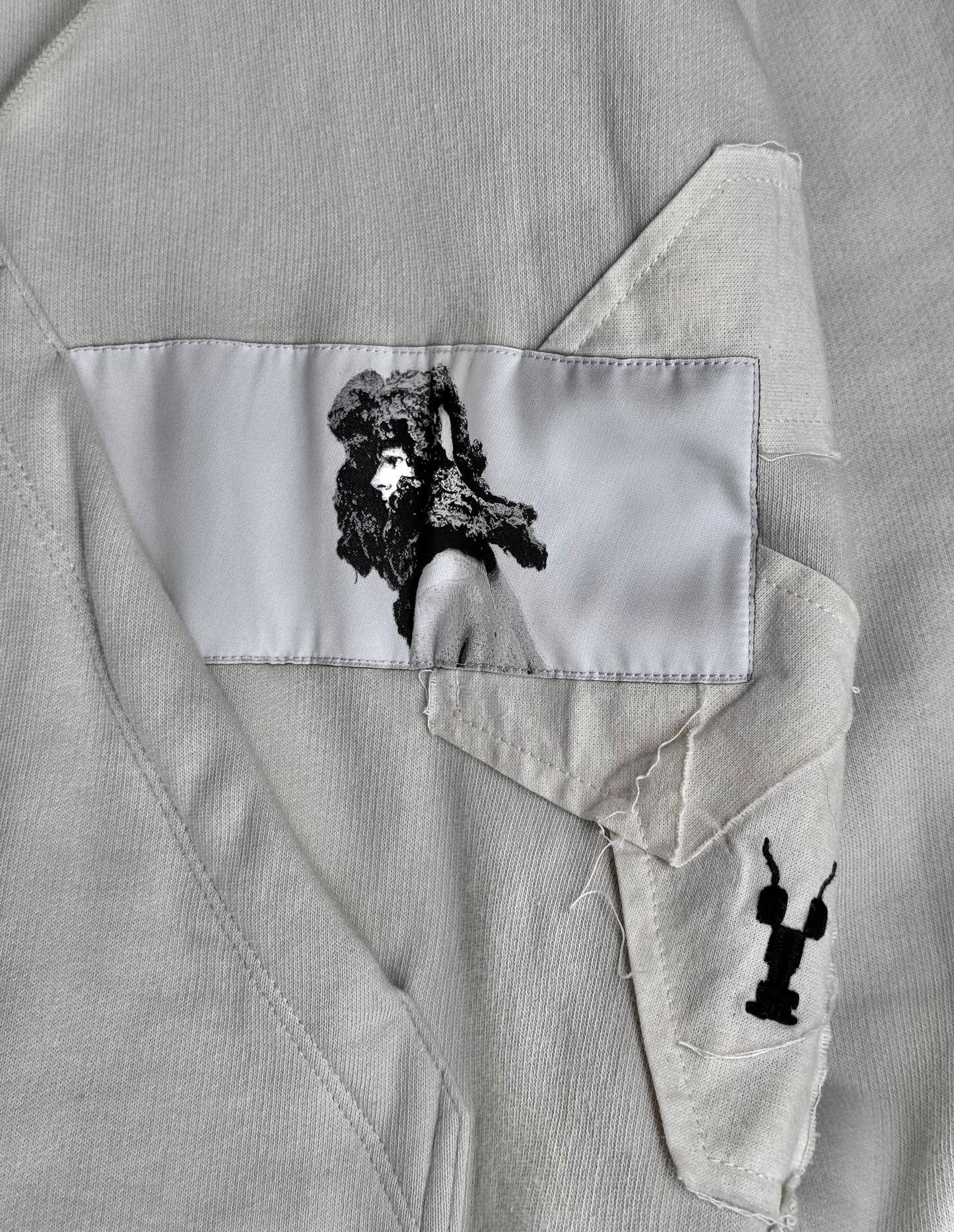 Rick Owens DRKSHDW SS17 “WALRUS” Dinge Patchwork Drawstring Hoodie