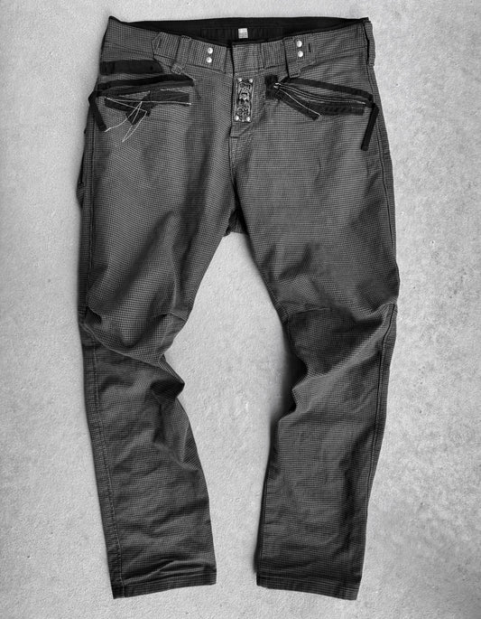 Marithé + François Girbaud Early 00s Plaid Brown Articulated Denim