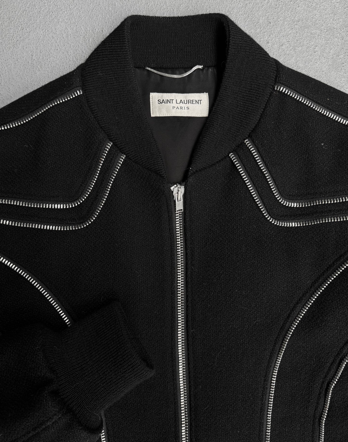 Saint Laurent Paris AW15 Wool Zip Bomber Jacket