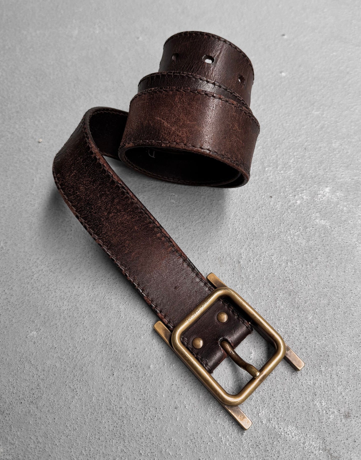 DIOR HOMME by Hedi Slimane AW05 “In the Morning” ‘H’ Buckle Leather Belt