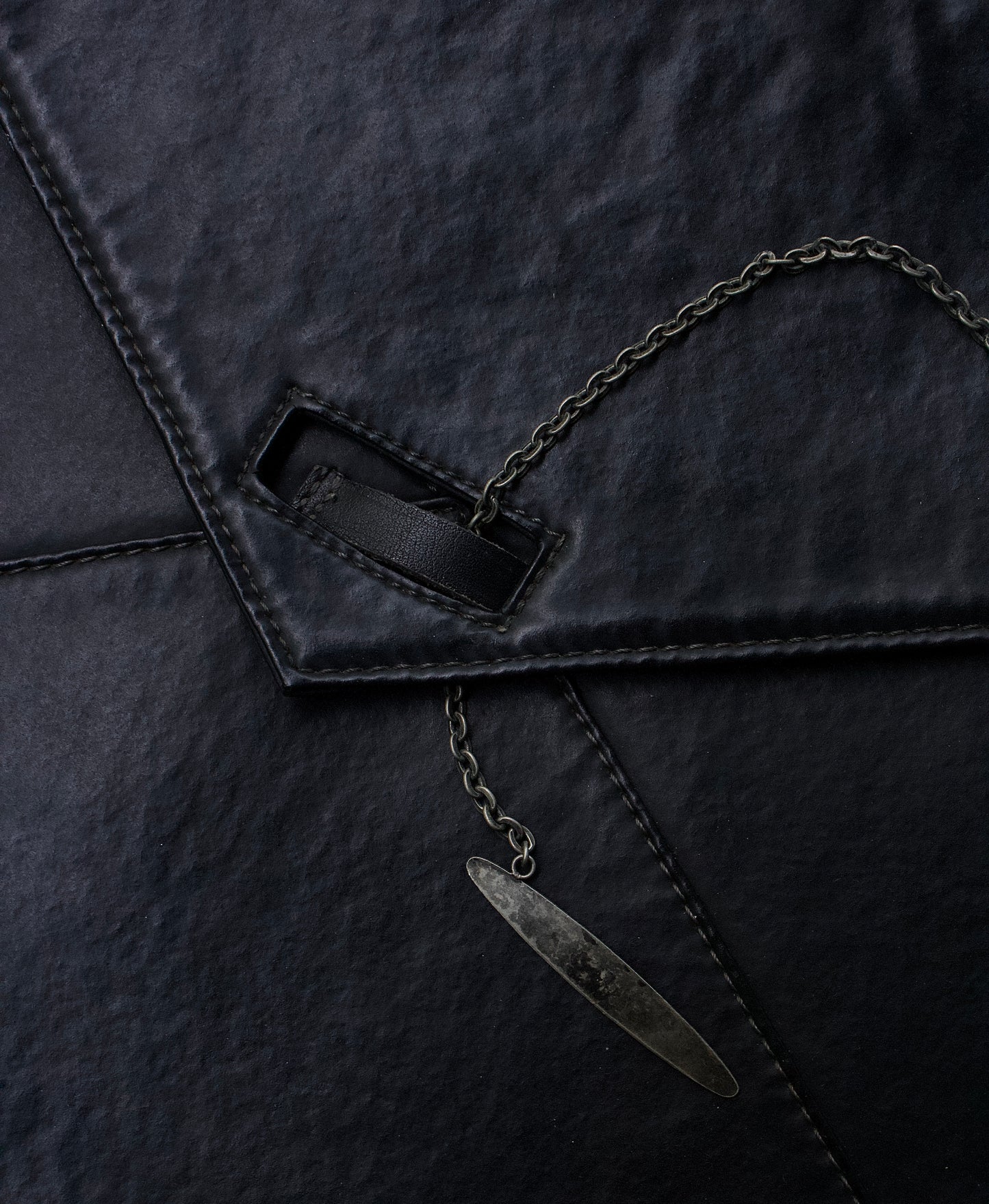 Jean-Paul GAULTIER Early 00s Black Leather Clutch