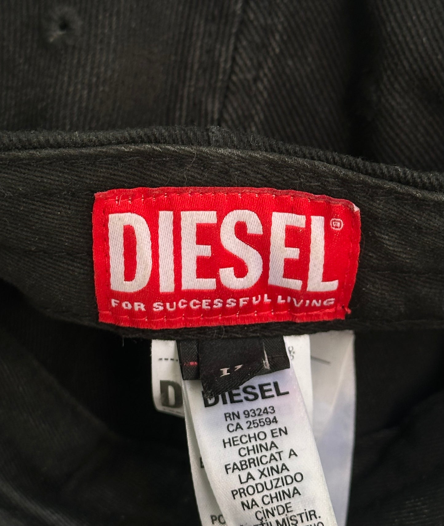 DIESEL by Glenn Martens ‘C-Beast-A1’ Distressed Mud-wash Metal Logo Plaque Cap