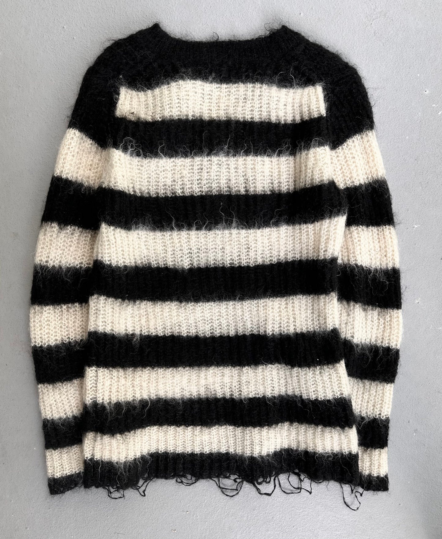 Junya Watanabe AW11 Distressed ‘Grunge’ Stripes Mohair Knit Sweater