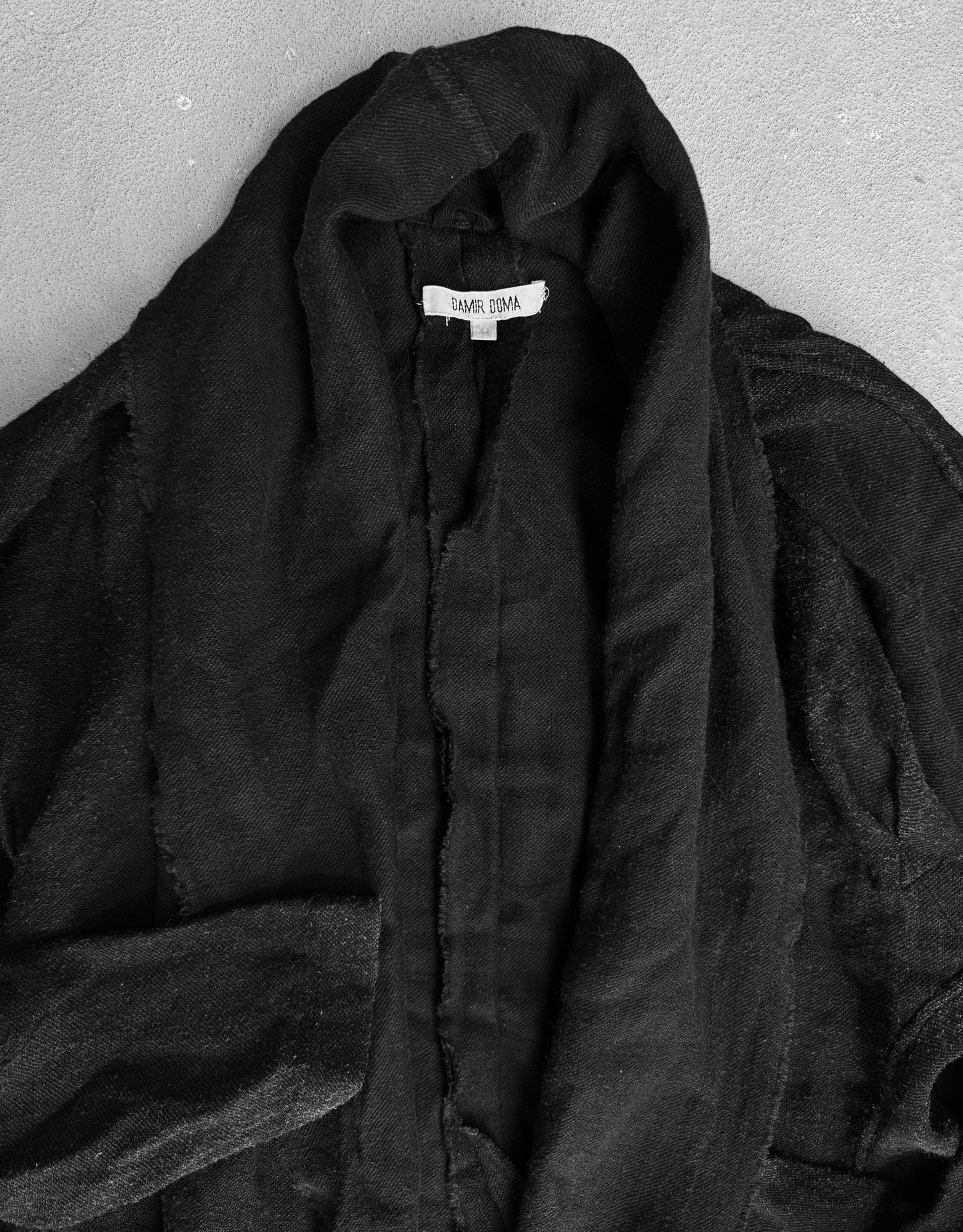 DAMIR DOMA AW10 Black Wool-blend Robe Infinity Cardigan