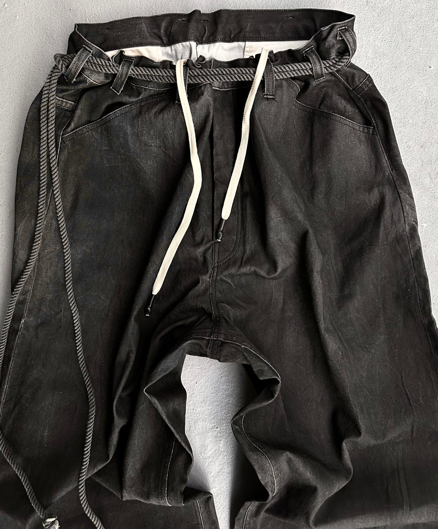 *SAMPLE* Isamu Katayama “BACKLASH” SS17 Washed Grey Wide Leg Cotton Pants