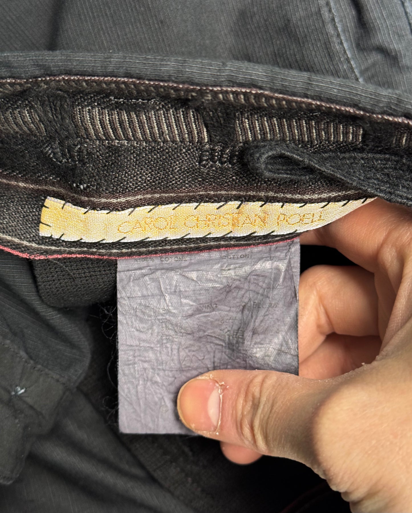 Carol Christian Poell 2003 ‘CORD-GM/2618OD/10’ Taped Overlock-Stitching Dress Pants