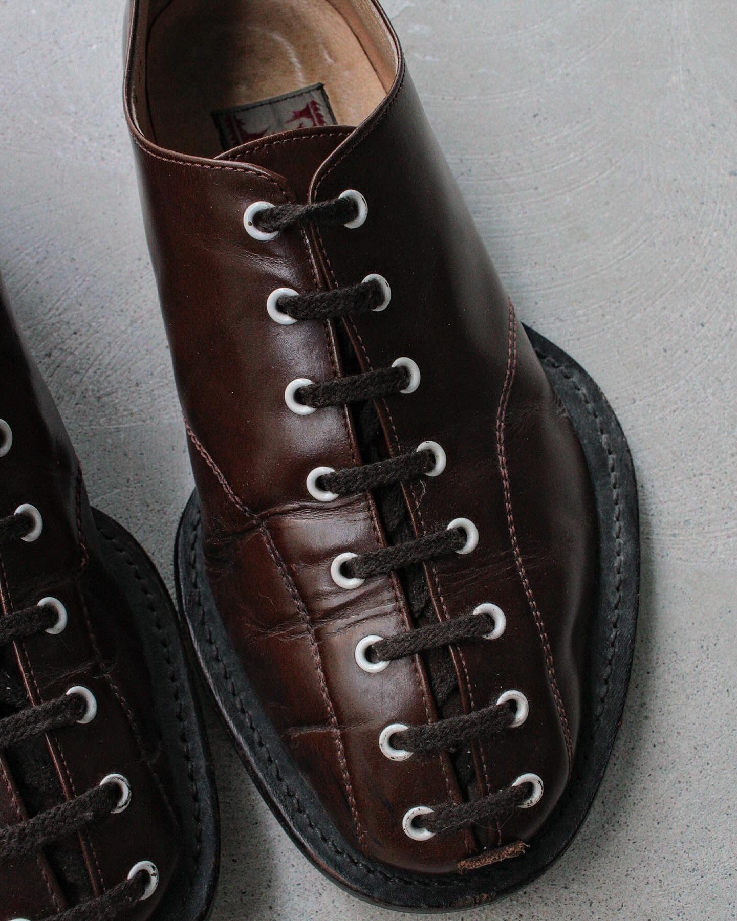 Christopher Nemeth Vintage 90s ‘Linenman’ Round Toe Lace-up Brown Leather Derbies