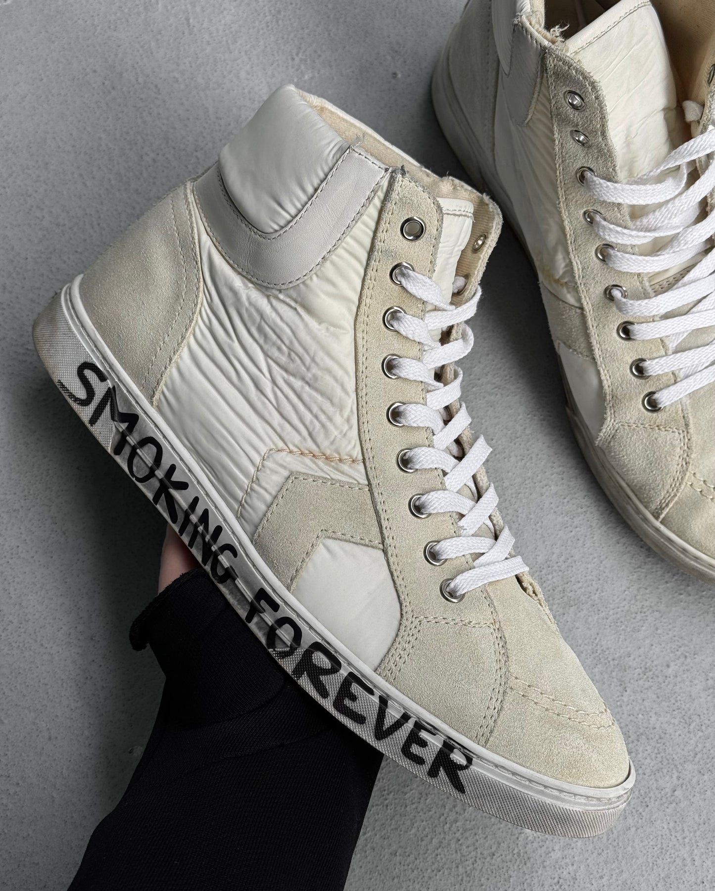 Saint Laurent Paris SS18 ‘Smoking Forever’ Leather Sneakers
